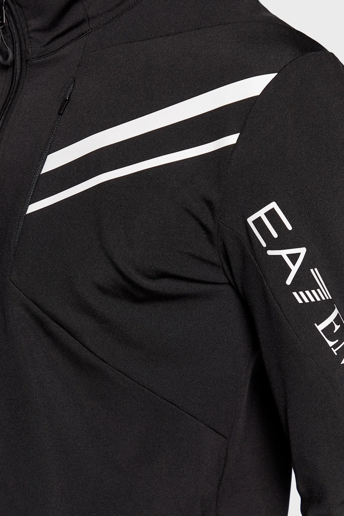 EA7 Regular Fit Fermuarlı Dik Yaka Kışlık Erkek Sweat 6LPMC8 PJKAZ 1200 SİYAH - 4