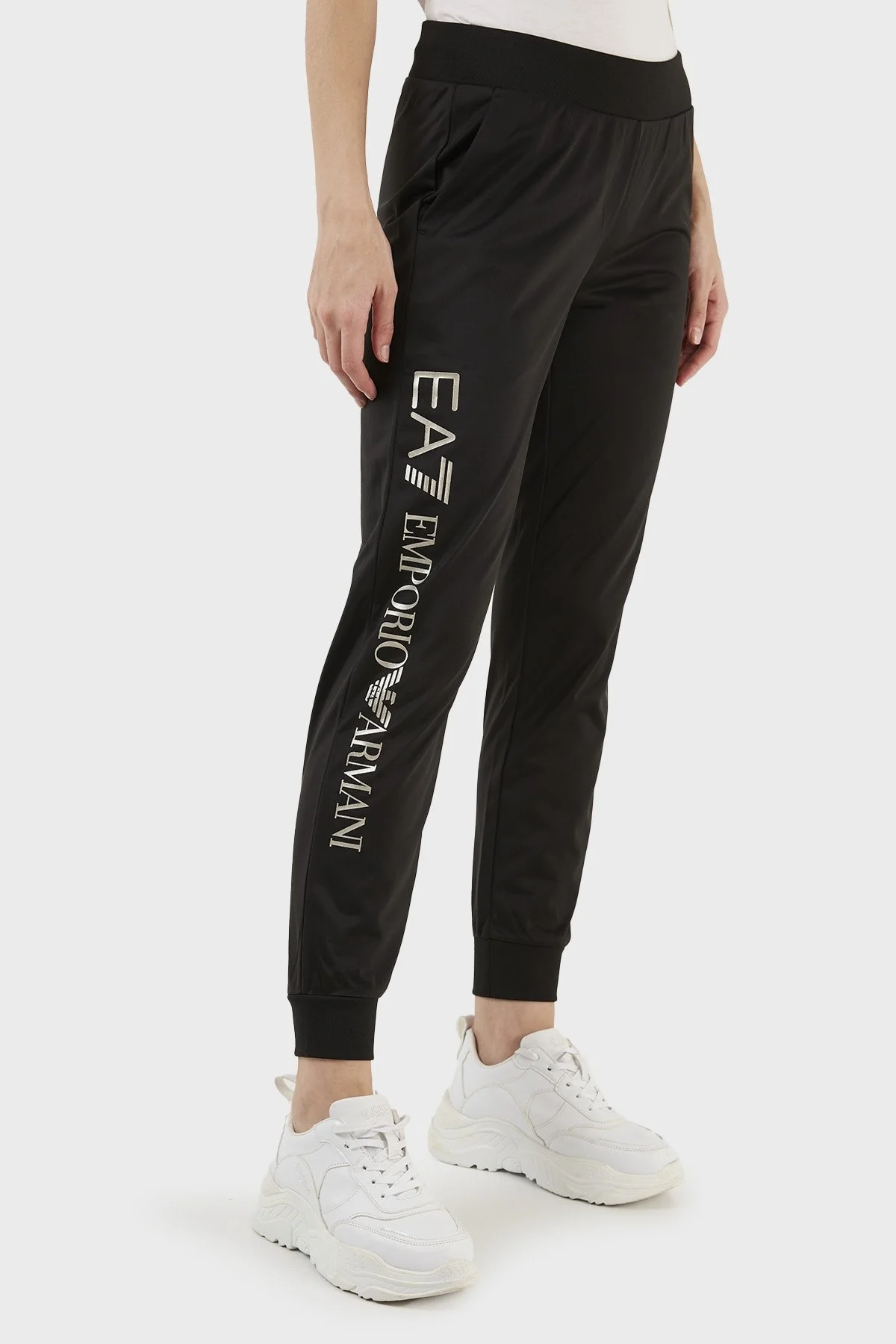 EA7 Regular Fit Fermuarlı Kapüşonlu Bayan Eşofman Takımı 6LTV62 TJ26Z 0200 SİYAH - 6