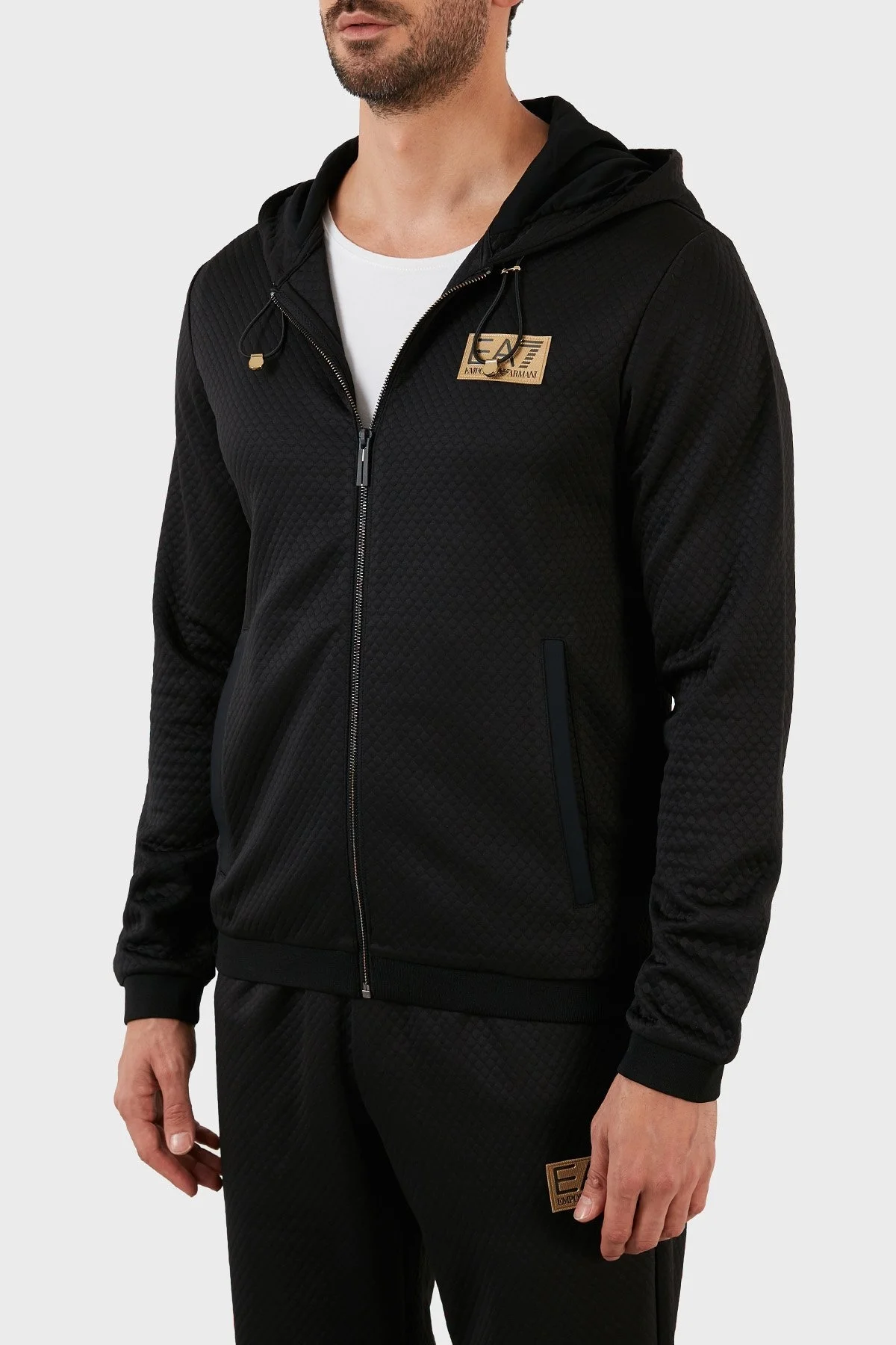 EA7 Regular Fit Fermuarlı Kapüşonlu Erkek Sweat 6LPM31 PJHXZ 1200 SİYAH - 2