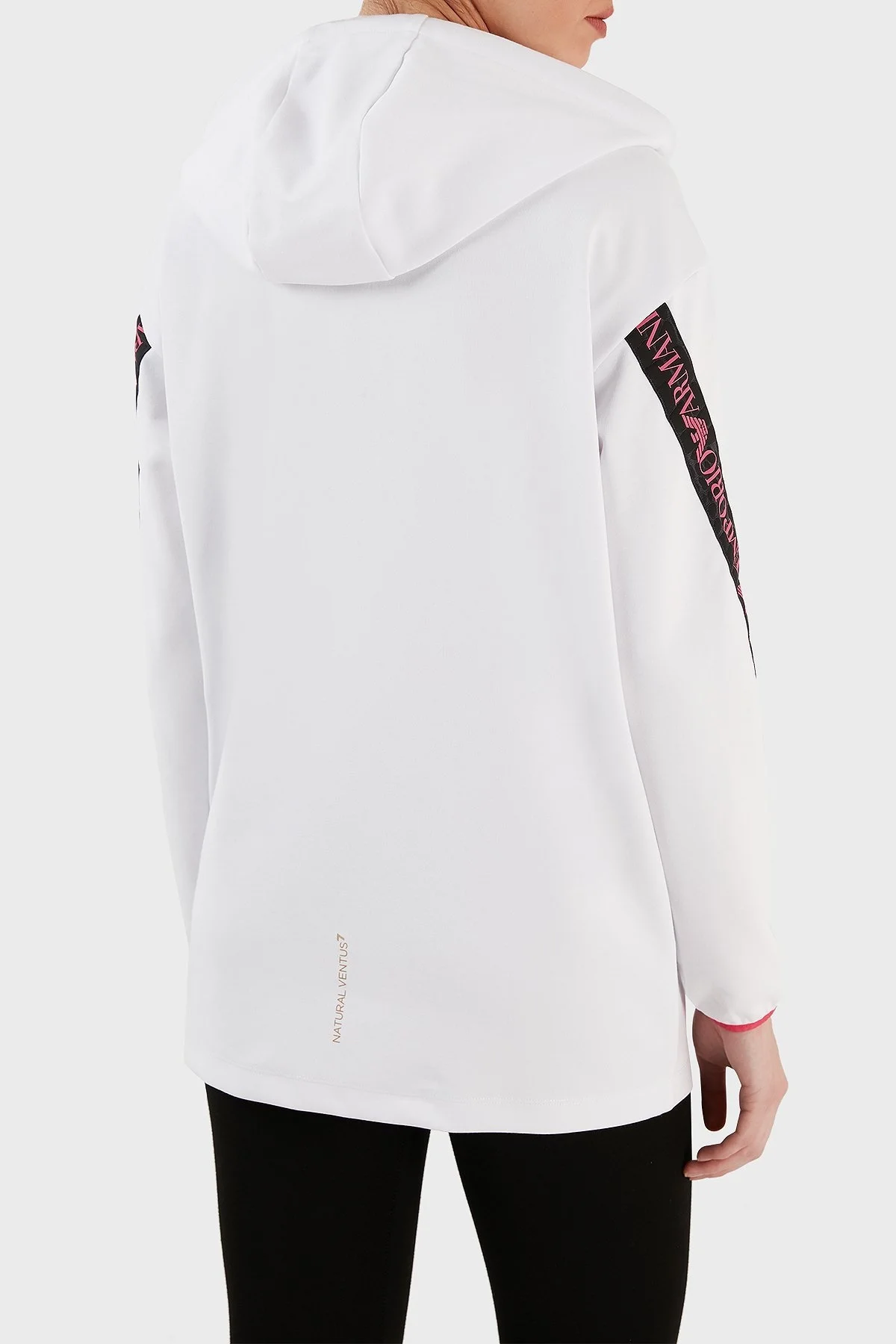 EA7 Regular Fit Fermuarlı Teknik Kumaşlı Kapüşonlu Bayan Sweat 3RTM04 TJKWZ 1100 BEYAZ - 6