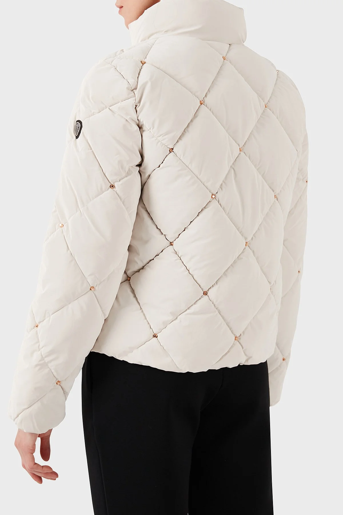 EA7 Regular Fit Gizli Kapüşonlu Dik Yaka Crop Şişme Kadın Mont 6DTB14 TNDMZ 1120 BEYAZ - 3