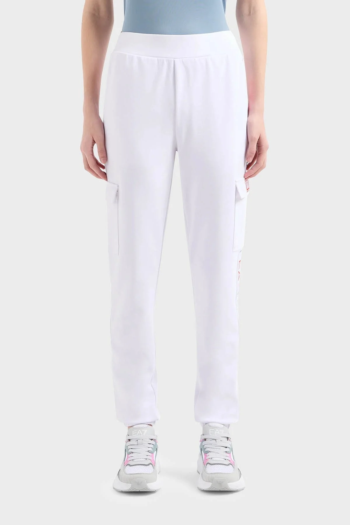 EA7 Regular Fit Jogger Spor Bayan Pantolon 3DTP64 TJKWZ 1100 BEYAZ - 1