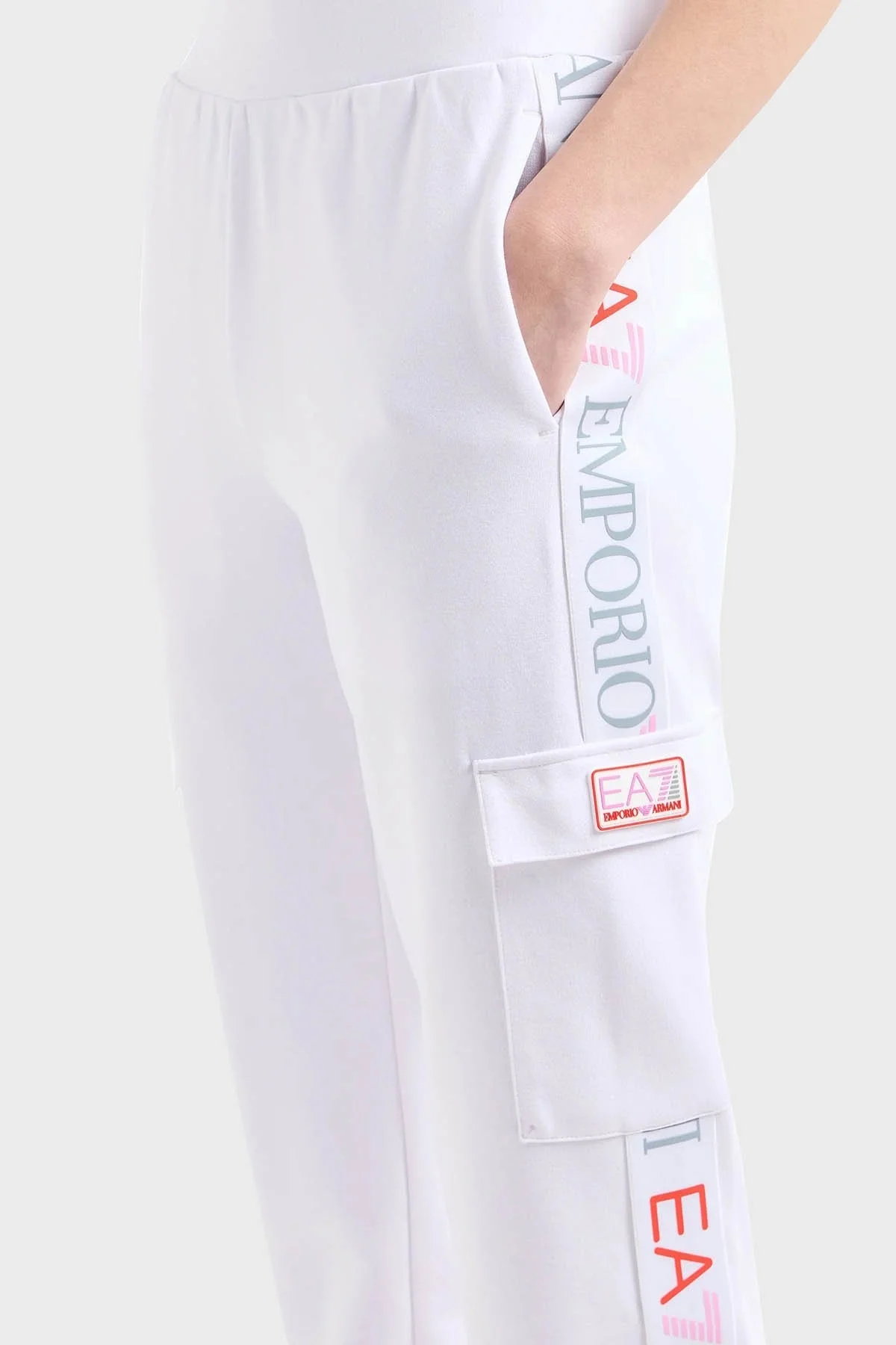 EA7 Regular Fit Jogger Spor Bayan Pantolon 3DTP64 TJKWZ 1100 BEYAZ - 4