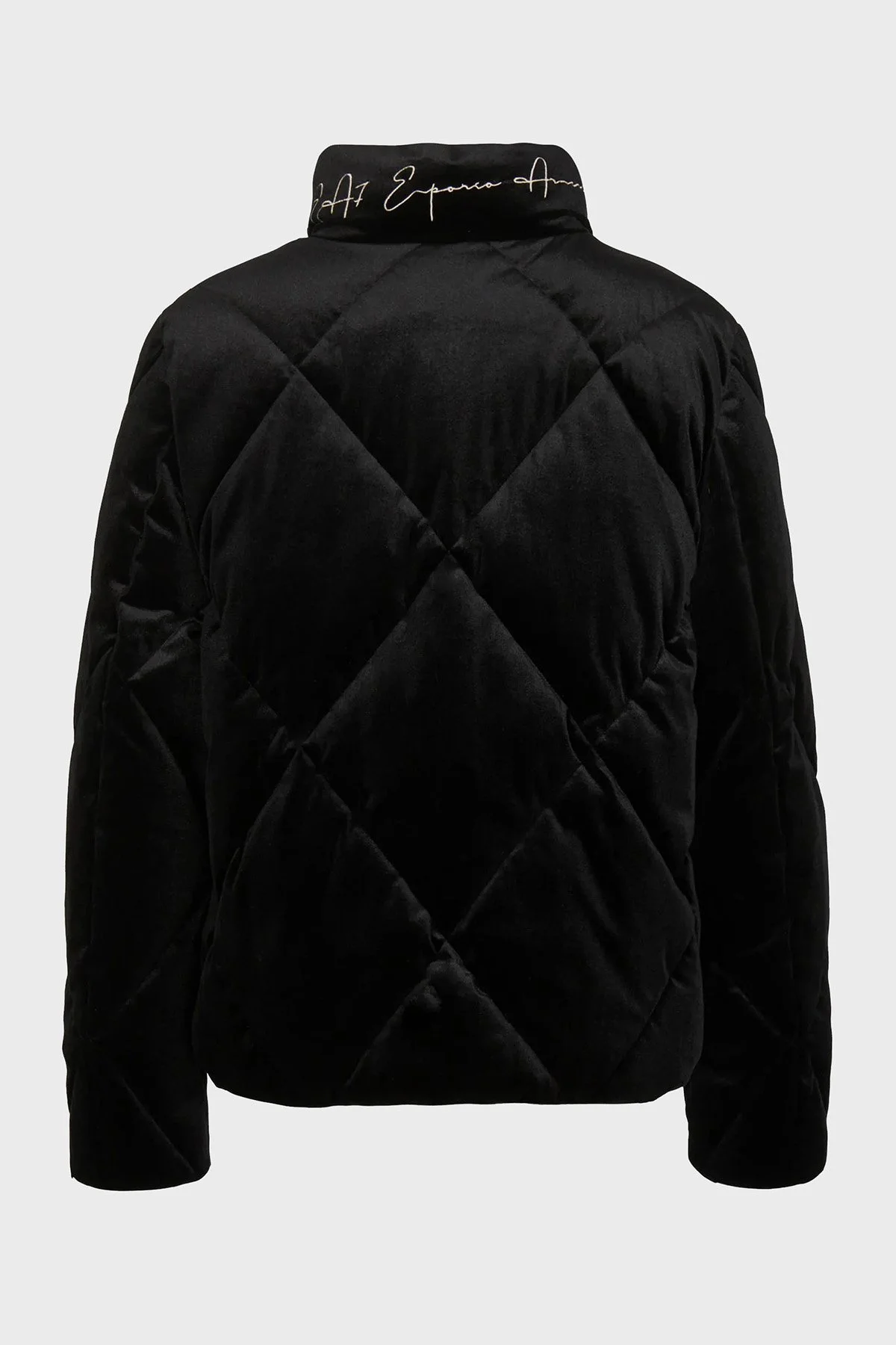 EA7 Regular Fit Kadife Bomber Kadın Mont 6RTB04 TN7VZ 1200 SİYAH - 5