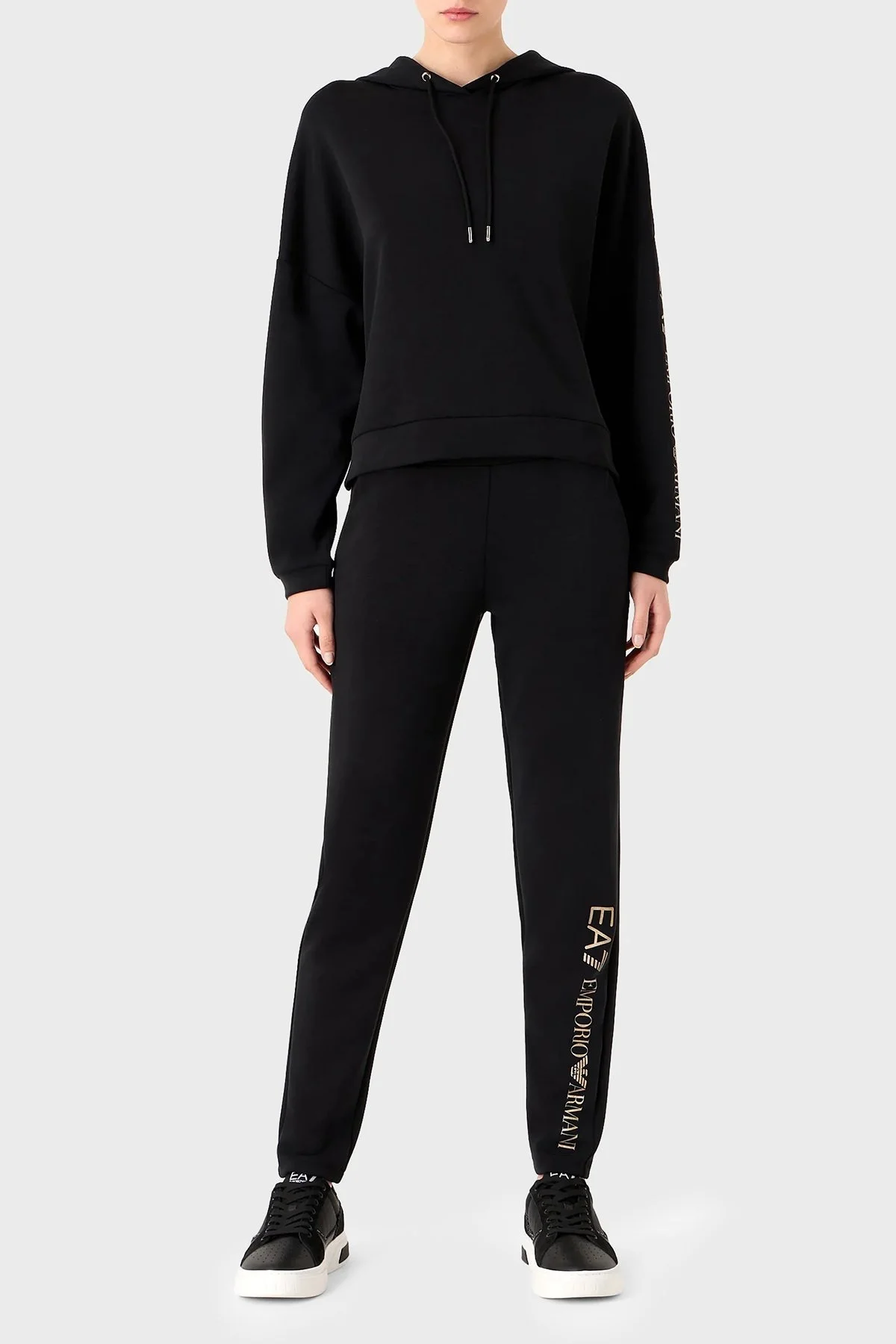 EA7 Regular Fit Kapüşonlu Bayan Eşofman Takımı 6RTV53 TJDCZ 0200 SİYAH - 1