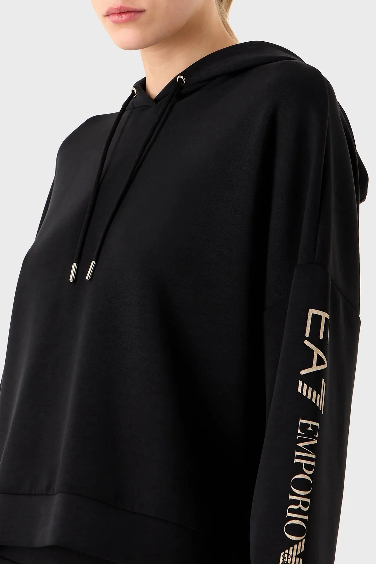 EA7 Regular Fit Kapüşonlu Bayan Eşofman Takımı 6RTV53 TJDCZ 0200 SİYAH - 3