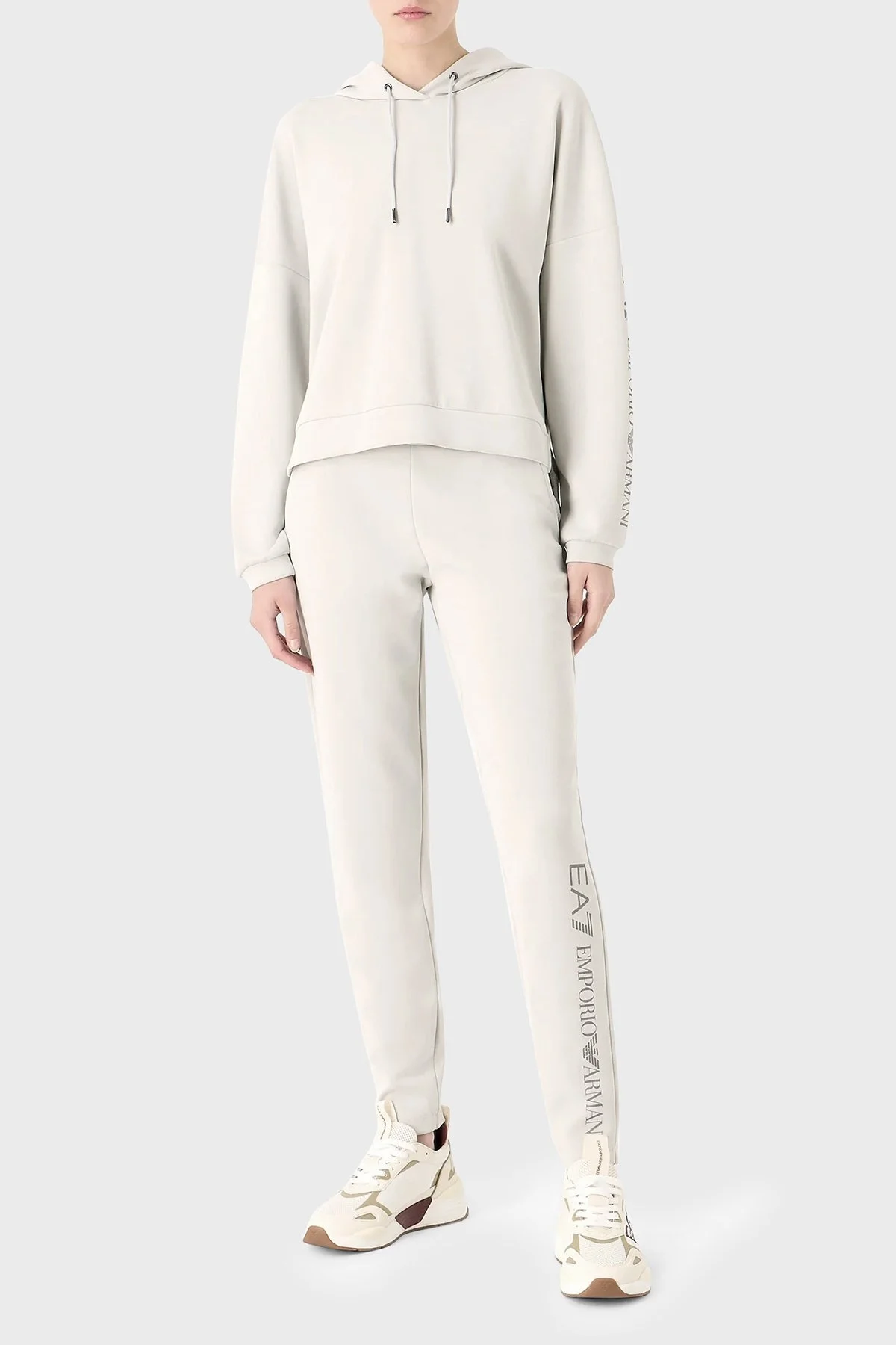 EA7 Regular Fit Kapüşonlu Bayan Eşofman Takımı 6RTV53 TJDCZ 1931 GRİ - 1