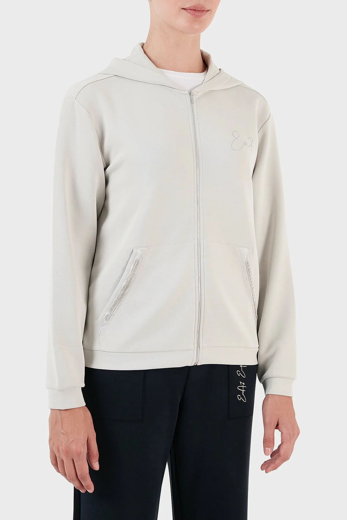 EA7 Regular Fit Kapüşonlu Kadın Sweat 6RTM20 TJDCZ 1931 GRİ - 4