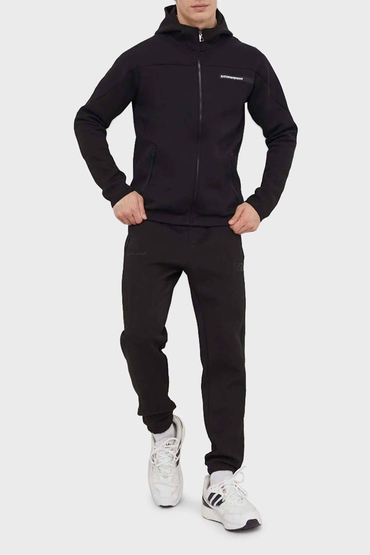EA7 Regular Fit Kapüşonlu Erkek Eşofman Takımı 3DPV12 PJUXZ 1200 SİYAH - 1