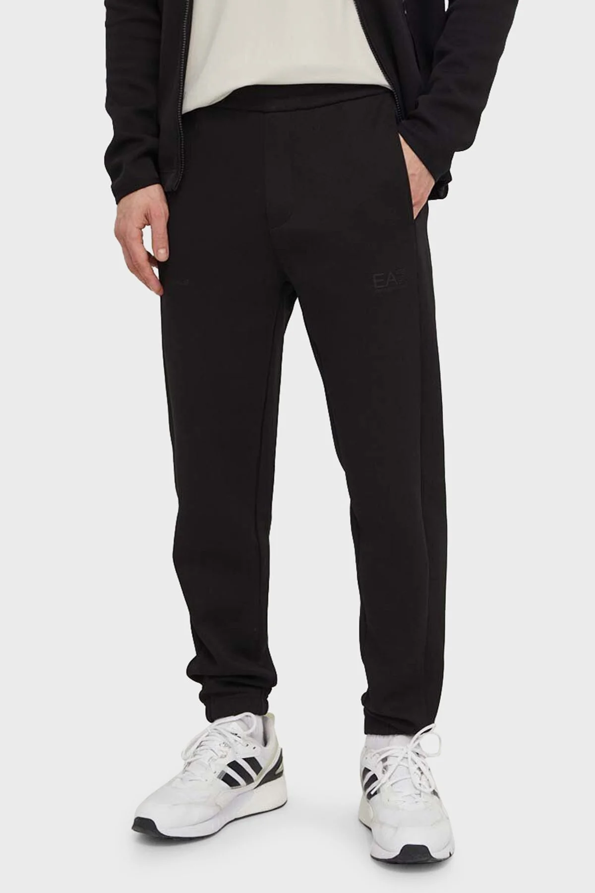 EA7 Regular Fit Kapüşonlu Erkek Eşofman Takımı 3DPV12 PJUXZ 1200 SİYAH - 3