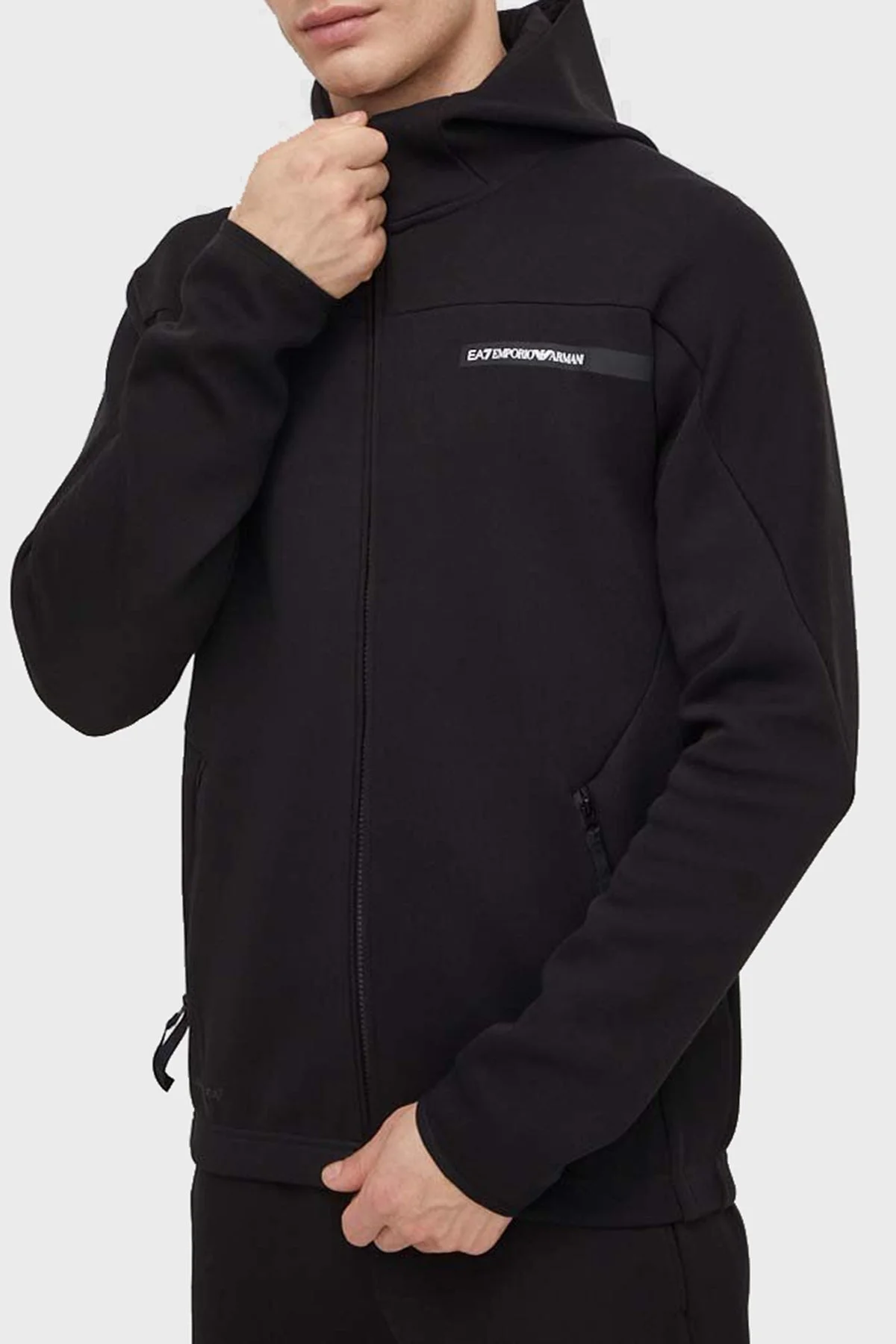 EA7 Regular Fit Kapüşonlu Erkek Eşofman Takımı 3DPV12 PJUXZ 1200 SİYAH - 4