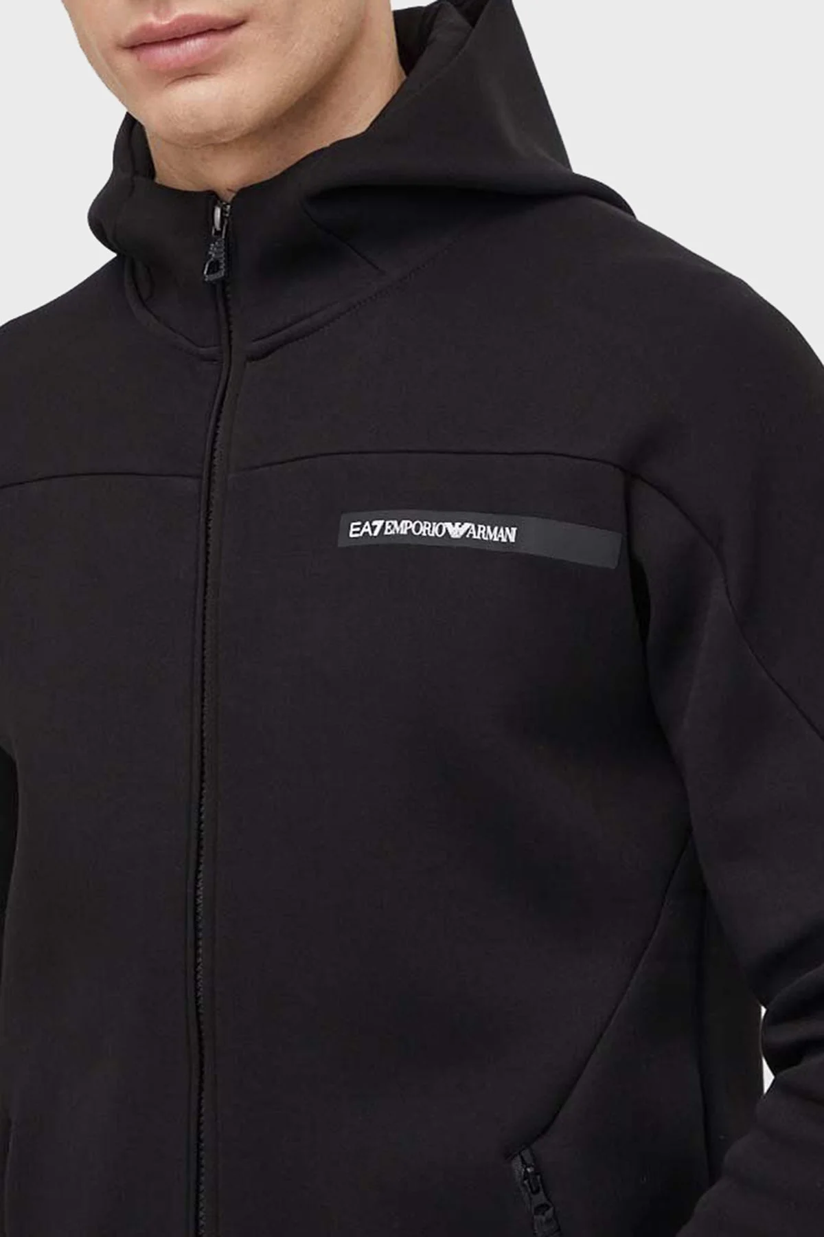 EA7 Regular Fit Kapüşonlu Erkek Eşofman Takımı 3DPV12 PJUXZ 1200 SİYAH - 5