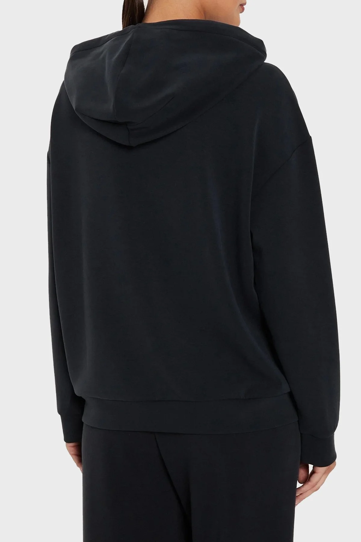 EA7 Regular Fit Kapüşonlu Fermuarlı Bayan Sweat 6DTM08 TJZBZ 0210 SİYAH - 2