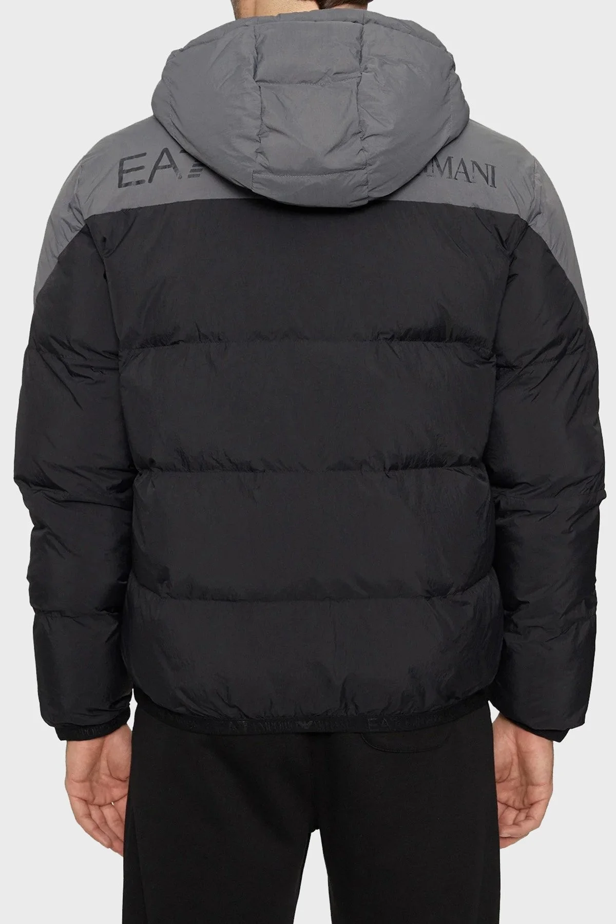 EA7 Regular Fit Kapüşonlu Logolu Şişme Erkek Mont 6DPB30 PNDOZ 1200 SİYAH - 3