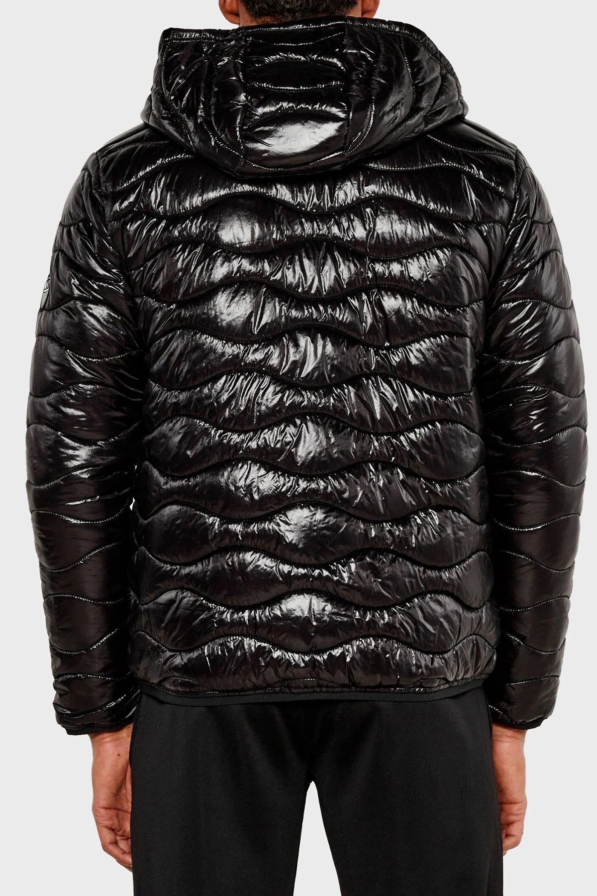 EA7 Regular Fit Kapüşonlu Parlak Şişme Erkek Mont 6DPB47 PNHTZ 1200 SİYAH - 3