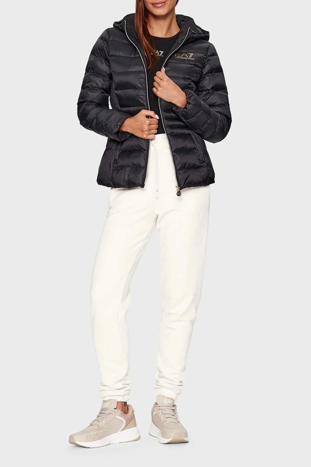 EA7 Regular Fit Kapüşonlu Şişme Kadın Mont 6RTB01 TN88Z 0200 SİYAH - 2