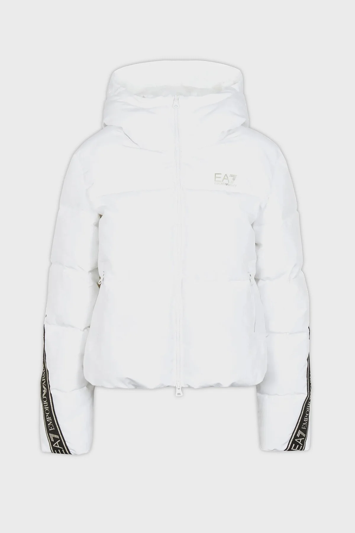 EA7 Regular Fit Kapüşonlu Şişme Bayan Mont 6RTB25 TN8AZ 1100 BEYAZ - 4