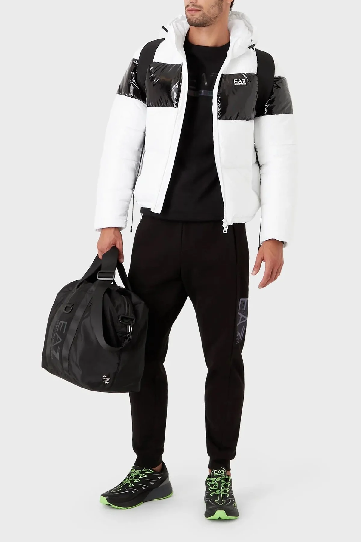 EA7 Regular Fit Kapüşonlu Şişme Erkek Mont 6LPB10 PN5ZZ 0101 BEYAZ - 2