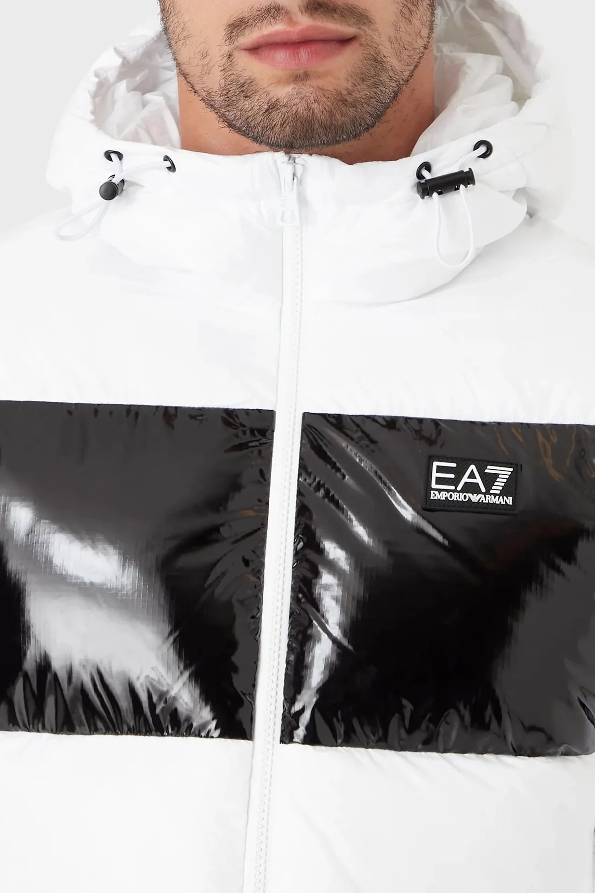 EA7 Regular Fit Kapüşonlu Şişme Erkek Mont 6LPB10 PN5ZZ 0101 BEYAZ - 3