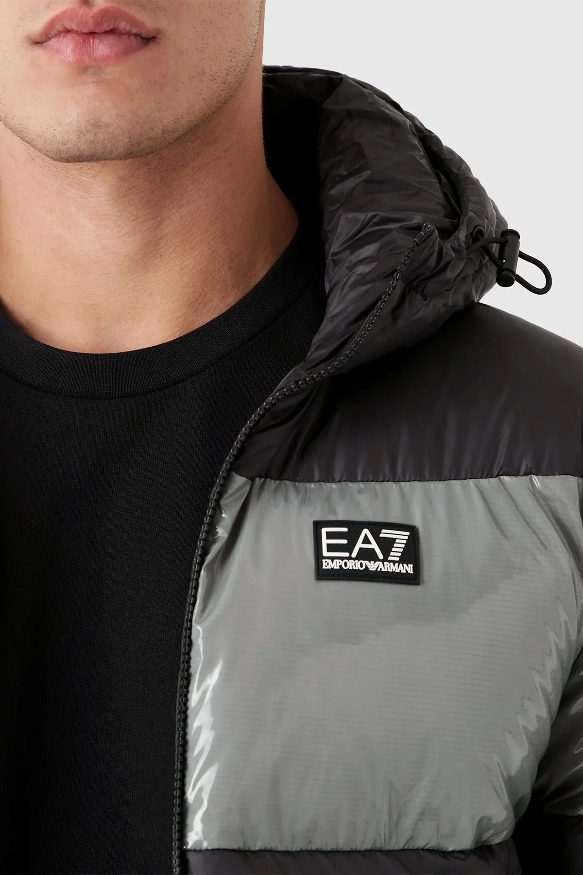 EA7 Regular Fit Kapüşonlu Şişme Erkek Mont 6LPB10 PN5ZZ 1200 SİYAH - 2
