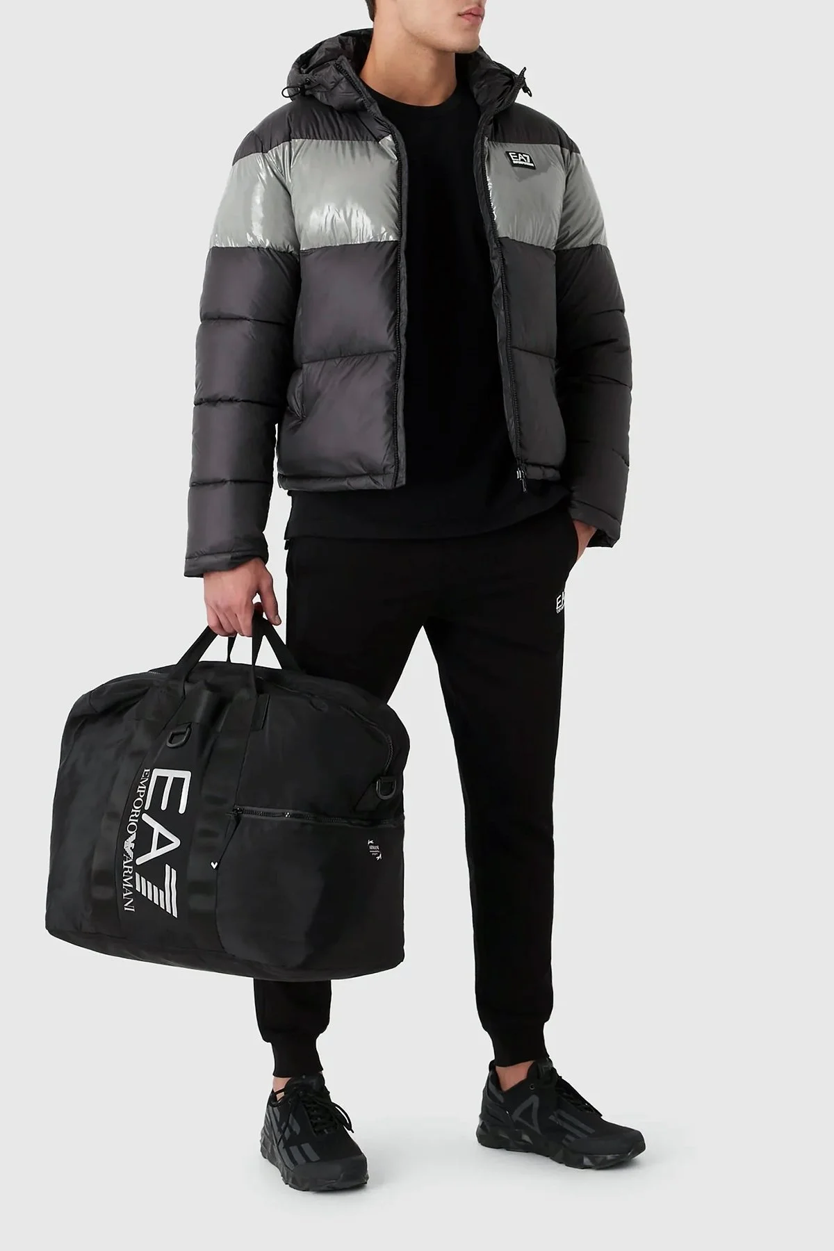 EA7 Regular Fit Kapüşonlu Şişme Erkek Mont 6LPB10 PN5ZZ 1200 SİYAH - 4