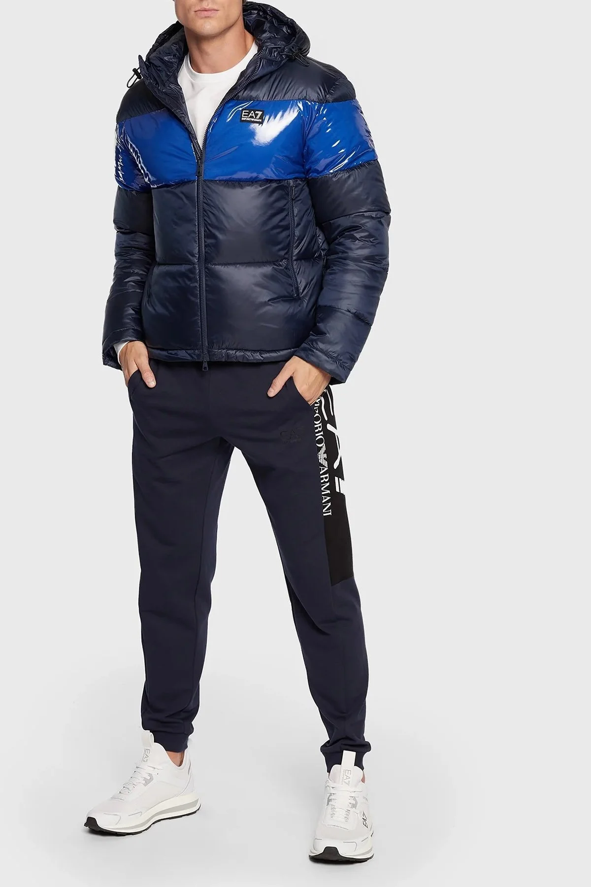 EA7 Regular Fit Kapüşonlu Şişme Erkek Mont 6LPB10 PN5ZZ 1554 LACİVERT - 3