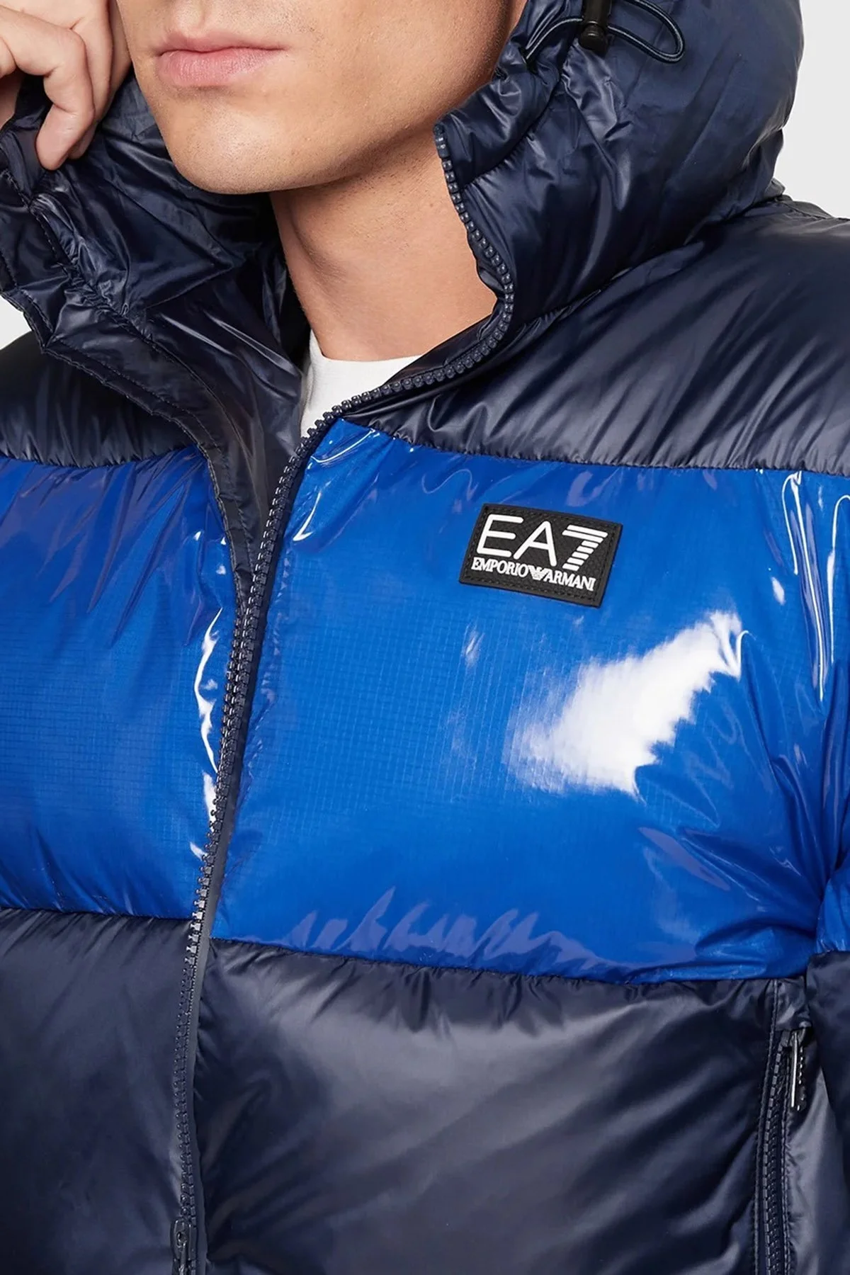 EA7 Regular Fit Kapüşonlu Şişme Erkek Mont 6LPB10 PN5ZZ 1554 LACİVERT - 4