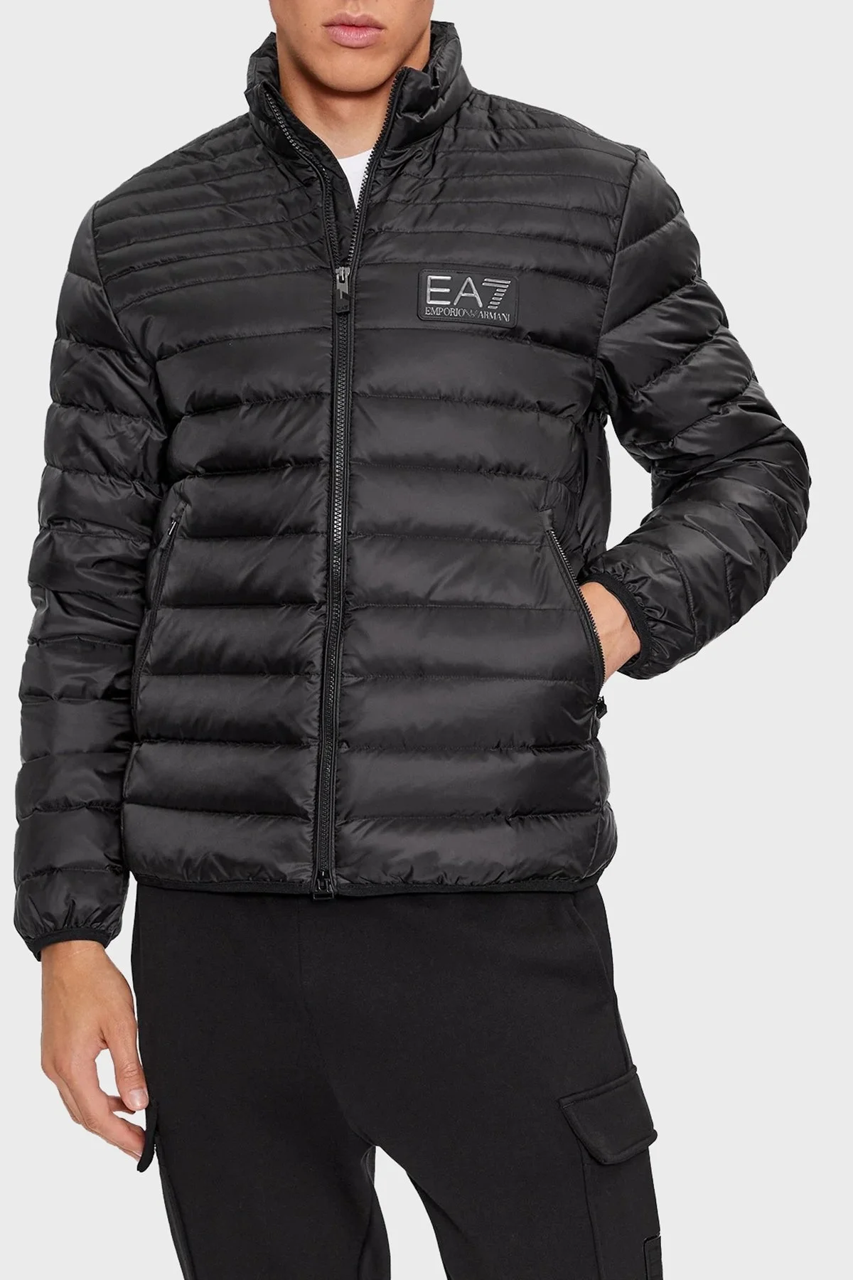 EA7 Regular Fit Kaz Tüyü Dolgulu Dik Yaka Erkek Mont 6RPB14 PN5ZZ 1200 SİYAH - 1