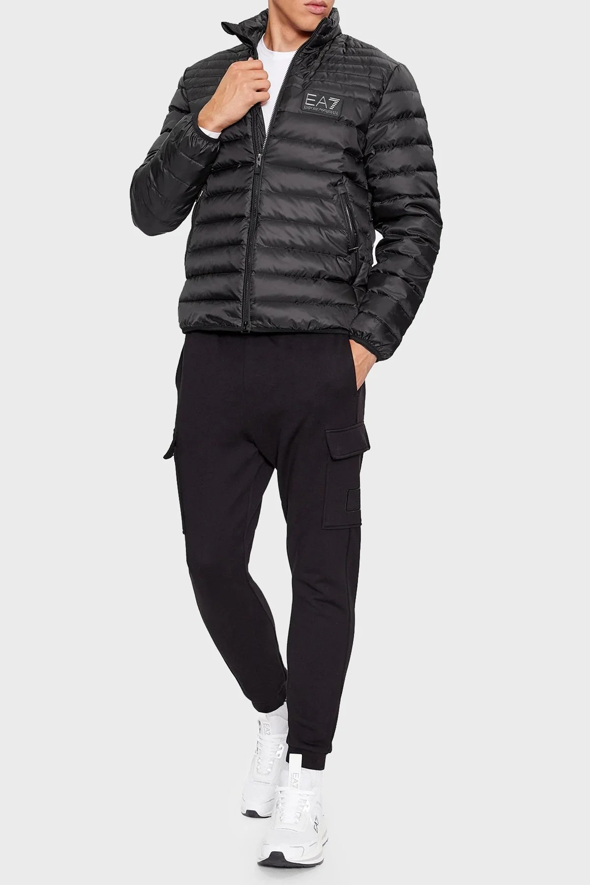 EA7 Regular Fit Kaz Tüyü Dolgulu Dik Yaka Erkek Mont 6RPB14 PN5ZZ 1200 SİYAH - 3