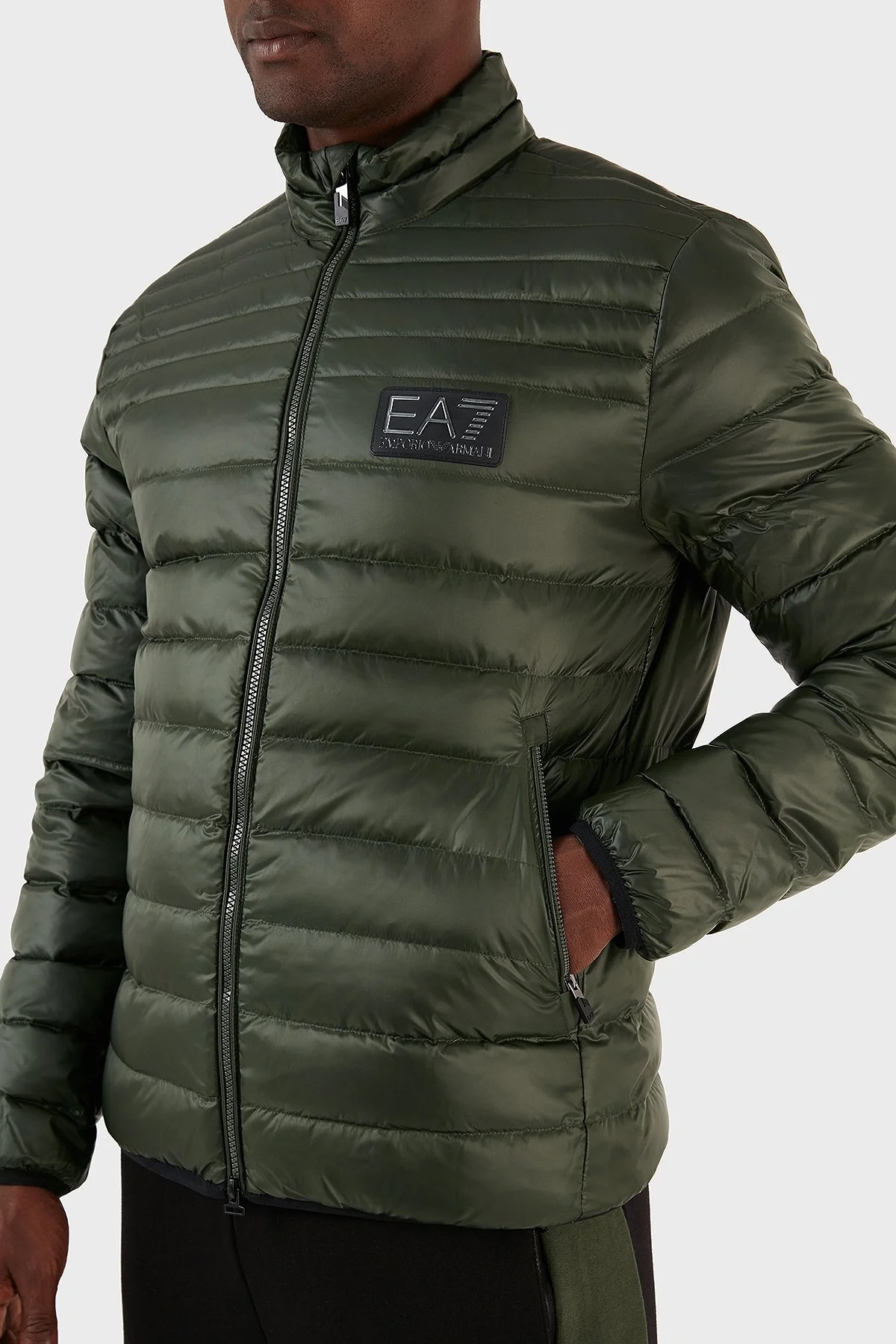 EA7 Regular Fit Kuş Tüyü Dolgulu Dik Yaka Erkek Mont 6RPB14 PN5ZZ 1845 HAKİ - 4