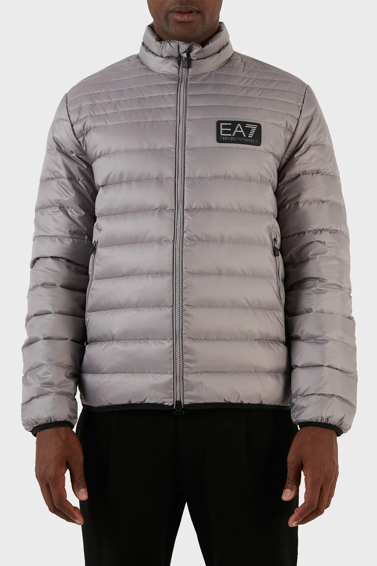 EA7 Regular Fit Kuş Tüyü Dolgulu Dik Yaka Erkek Mont 6RPB14 PN5ZZ 1920 GRİ - 1