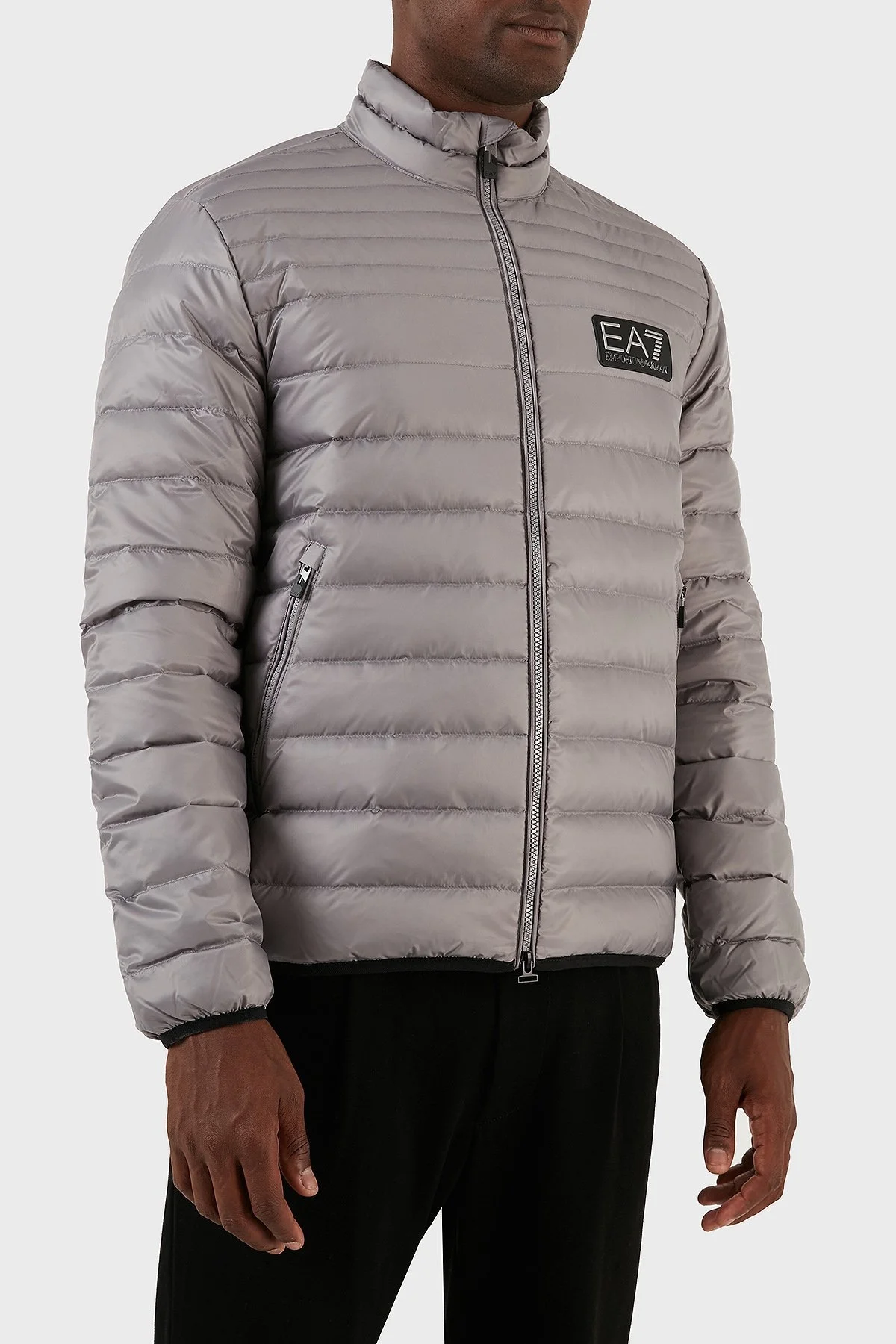 EA7 Regular Fit Kuş Tüyü Dolgulu Dik Yaka Erkek Mont 6RPB14 PN5ZZ 1920 GRİ - 3