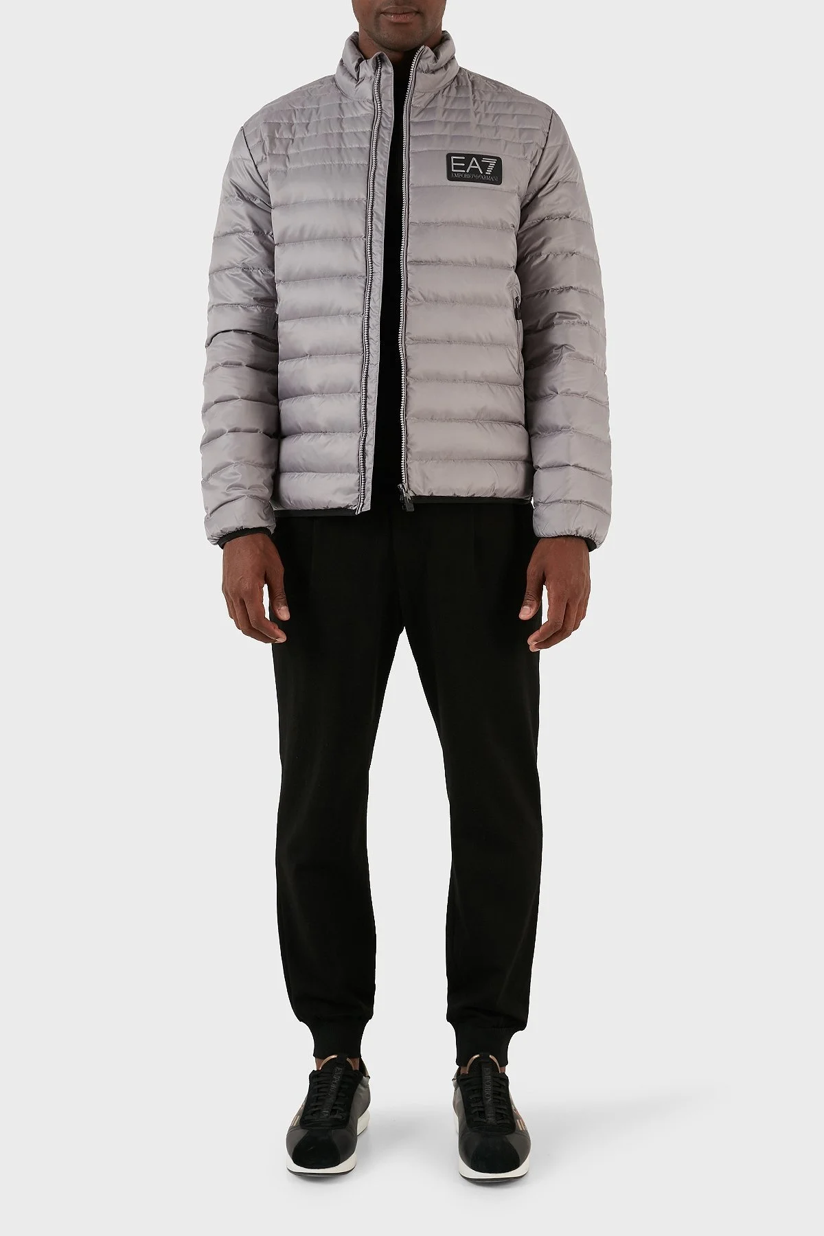EA7 Regular Fit Kuş Tüyü Dolgulu Dik Yaka Erkek Mont 6RPB14 PN5ZZ 1920 GRİ - 4