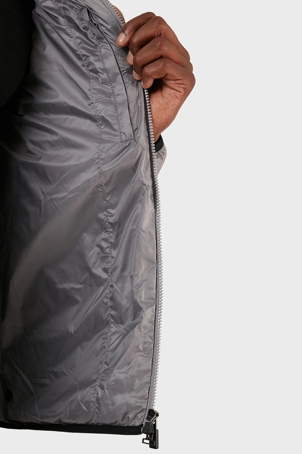 EA7 Regular Fit Kuş Tüyü Dolgulu Dik Yaka Erkek Mont 6RPB14 PN5ZZ 1920 GRİ - 5