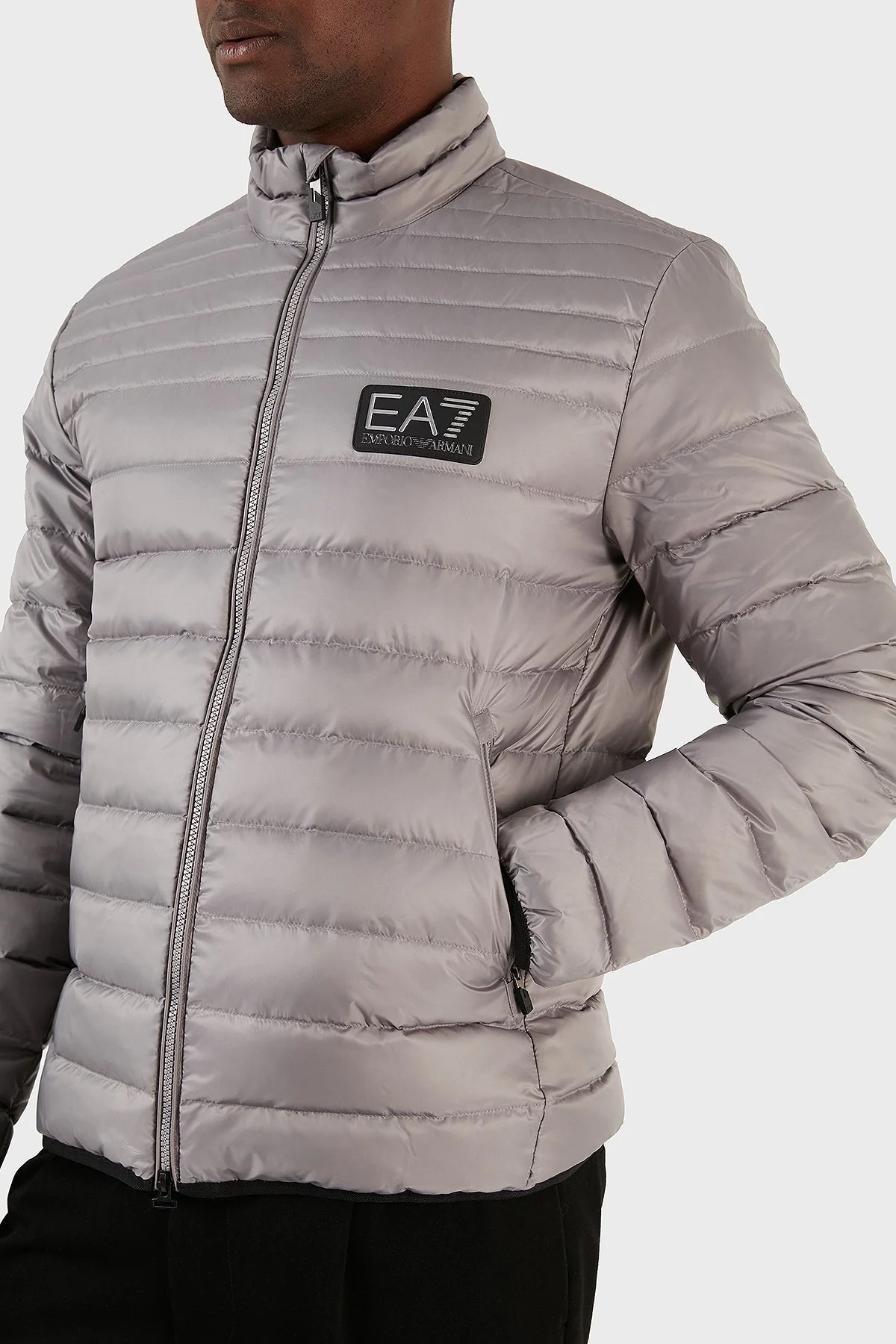 EA7 Regular Fit Kuş Tüyü Dolgulu Dik Yaka Erkek Mont 6RPB14 PN5ZZ 1920 GRİ - 6