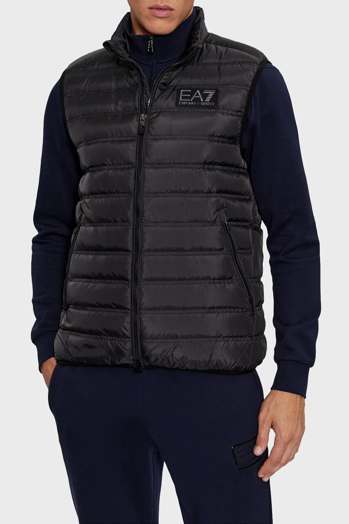 EA7 Regular Fit Kuş Tüyü Dolgulu Şişme Erkek Yelek 6RPQ02 PN5ZZ 1200 SİYAH - 1
