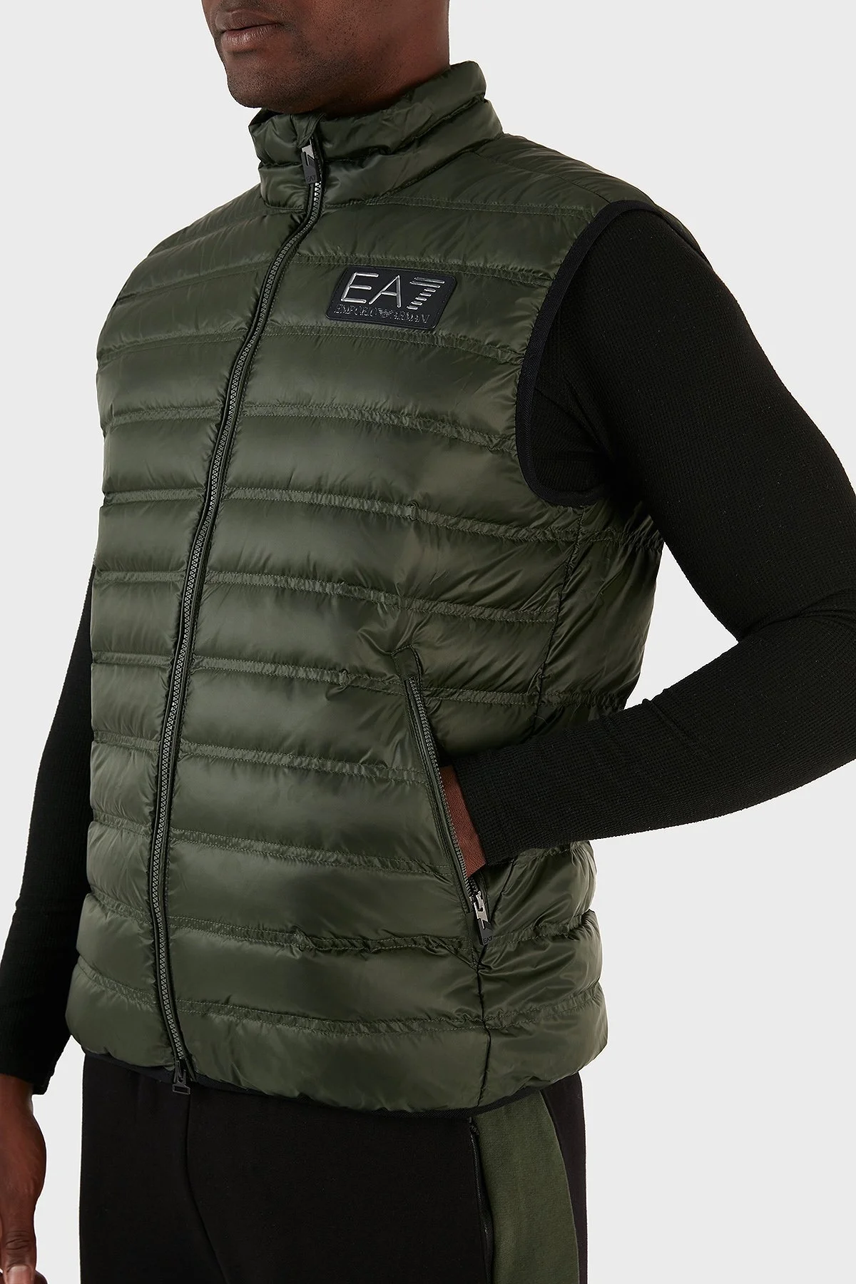 EA7 Regular Fit Kuş Tüyü Dolgulu Şişme Erkek Yelek 6RPQ02 PN5ZZ 1845 HAKİ - 4
