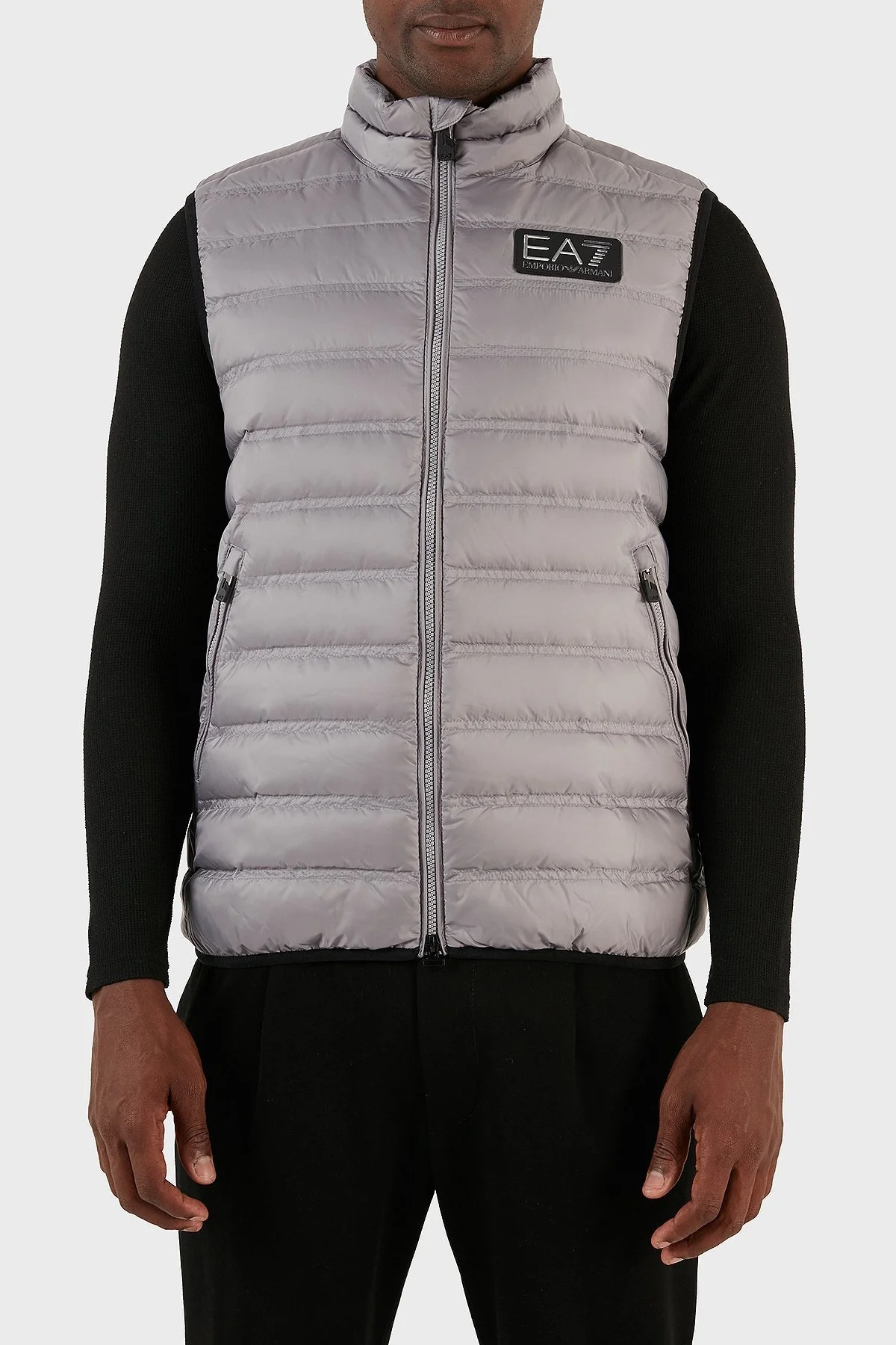EA7 Regular Fit Kuş Tüyü Dolgulu Şişme Erkek Yelek 6RPQ02 PN5ZZ 1920 GRİ - 1