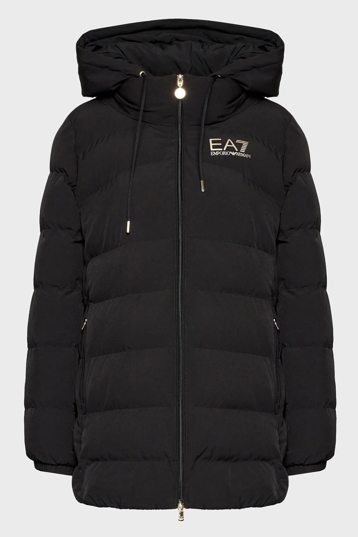 EA7 Regular Fit Rüzgar ve Isı Kaybı Korumalı Çıkarılabilir Kapüşonlu Uzun Bayan Mont 6LTK09 TN5VZ 0200 SİYAH - 7