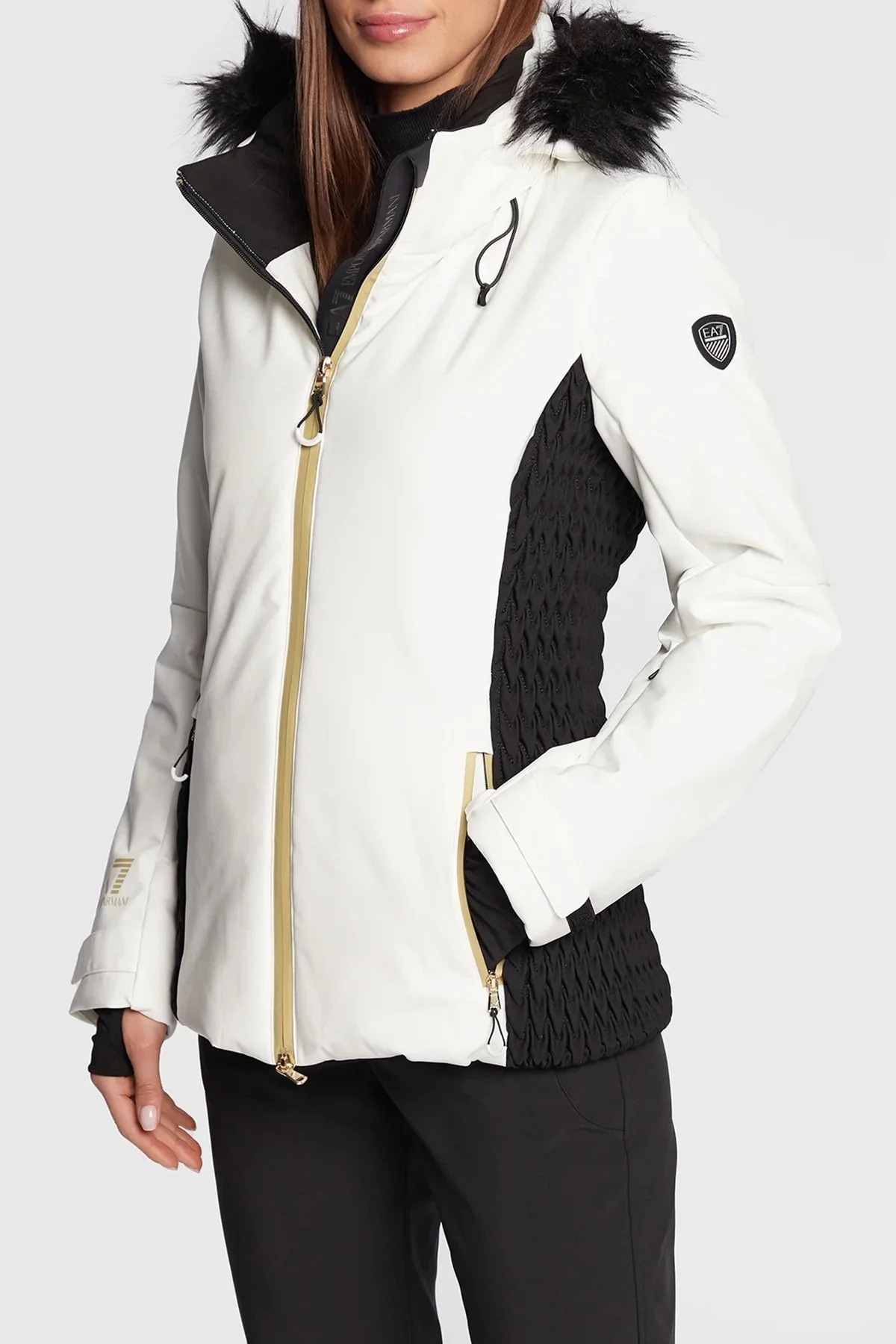 EA7 Regular Fit Su ve Rüzgar Geçirmez Çıkarılabilir Kapüşonlu Bayan Mont 6LTG06 TN45Z 1150 BEYAZ - 1