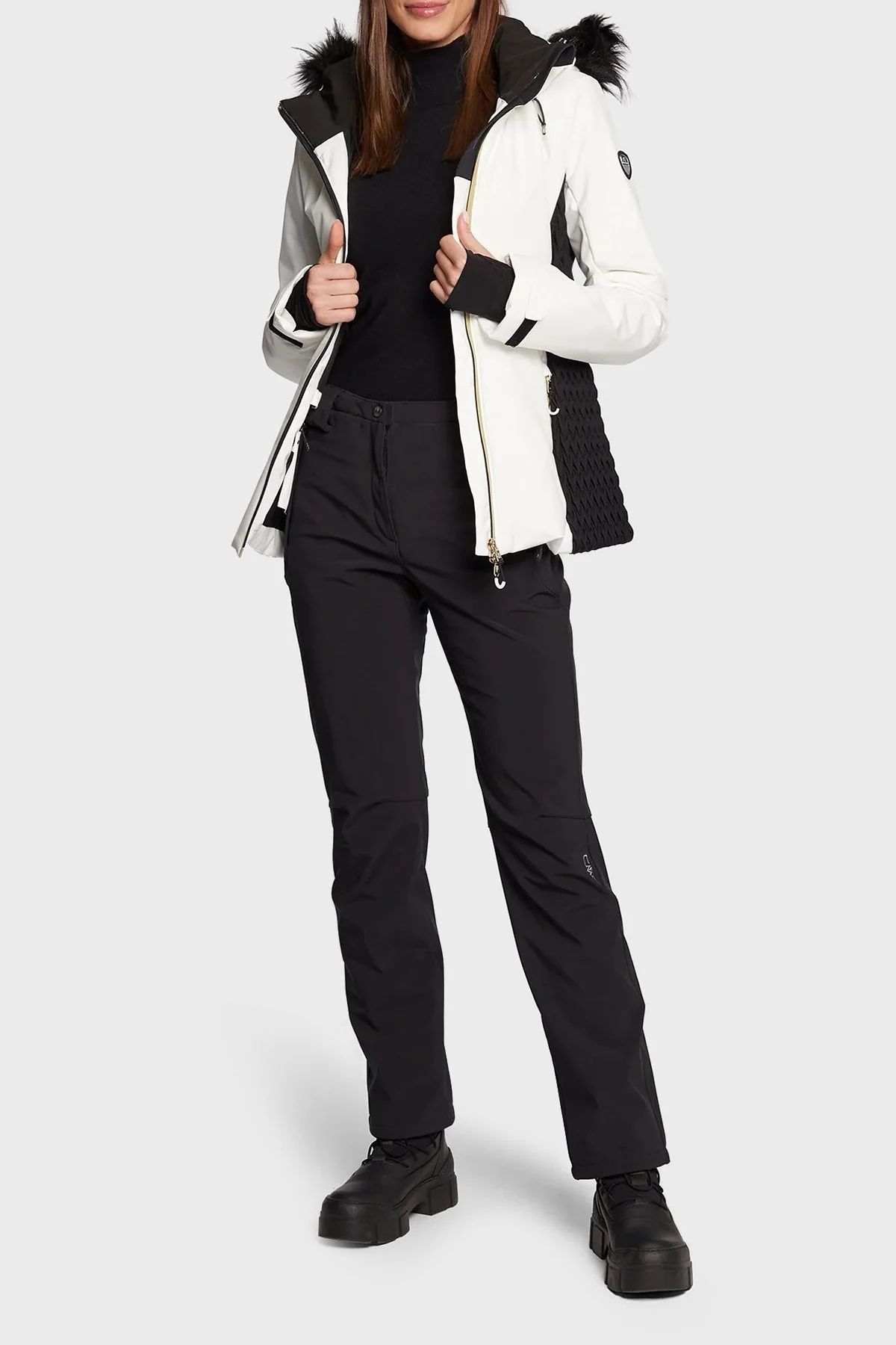 EA7 Regular Fit Su ve Rüzgar Geçirmez Çıkarılabilir Kapüşonlu Bayan Mont 6LTG06 TN45Z 1150 BEYAZ - 3