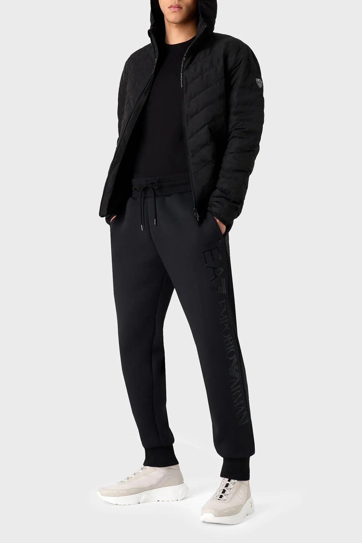 EA7 Regular Fit Yalıtımlı Kapüşonlu Kaz Tüyü Dolgulu Erkek Mont 8NPB14 PNE1Z 1200 SİYAH - 2