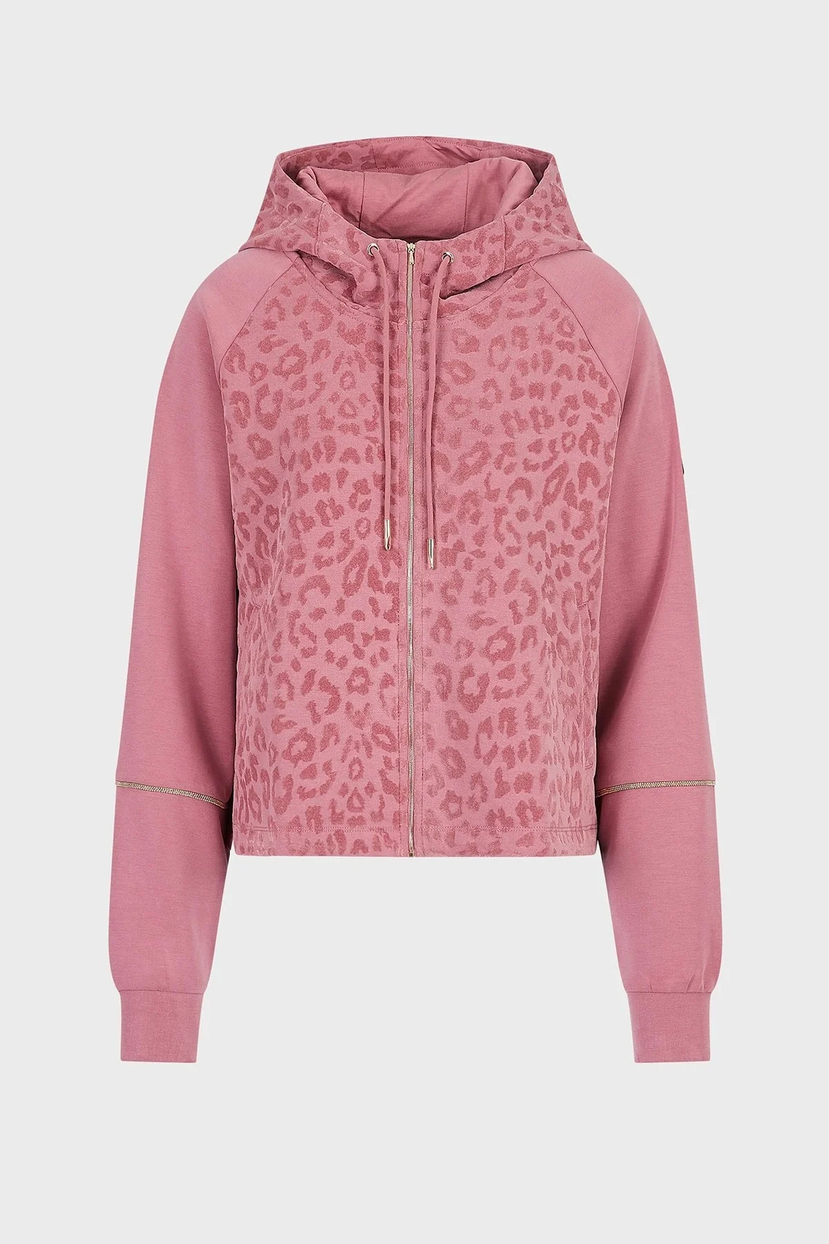 EA7 Relaxed Fit Fermuarlı Kapüşonlu Bayan Sweat 6LTM22 TJGFZ 1438 GÜL KURUSU - 4