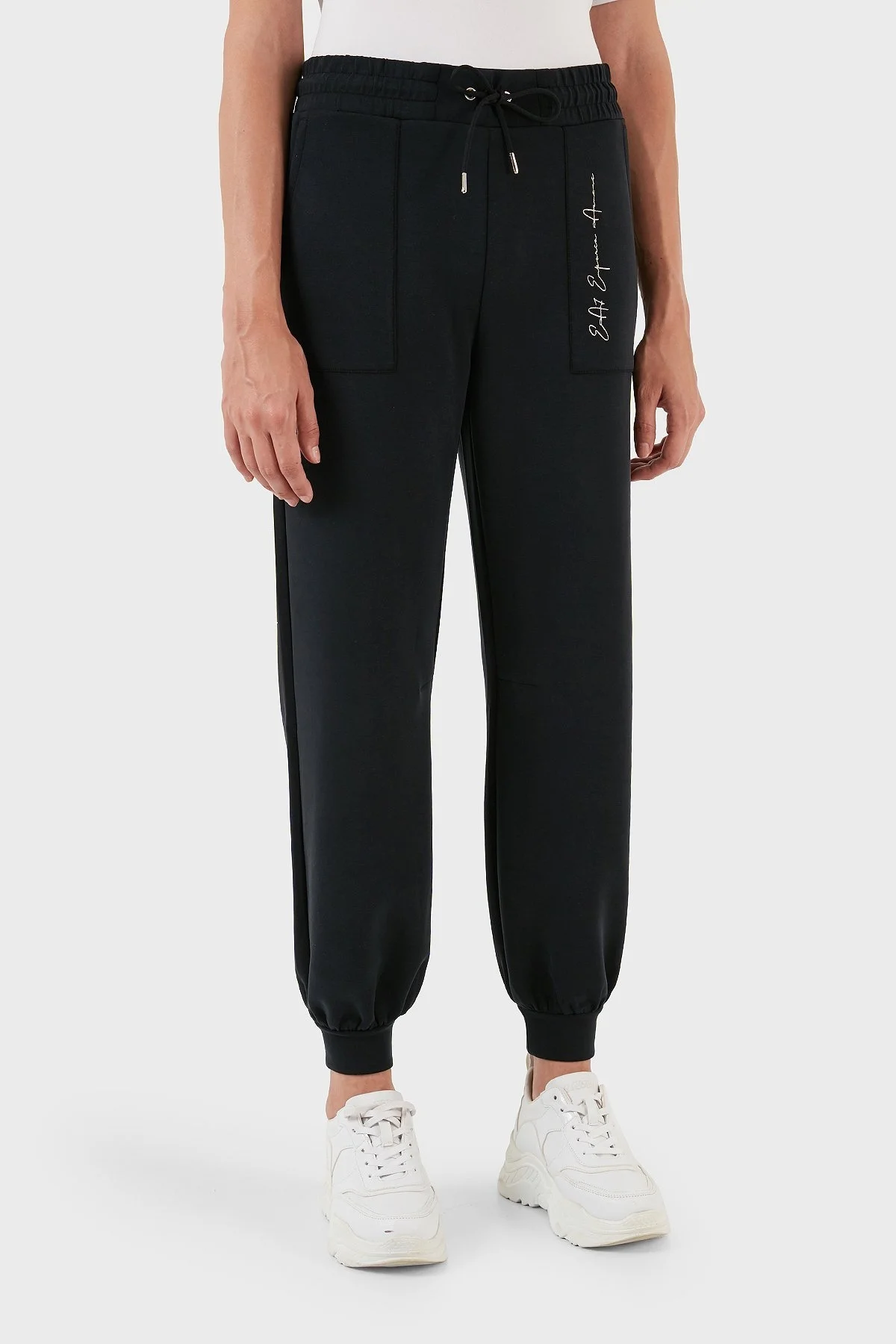 EA7 Relaxed Fit Jogger Spor Bayan Pantolon 6RTP54 TJDCZ 1200 SİYAH - 4