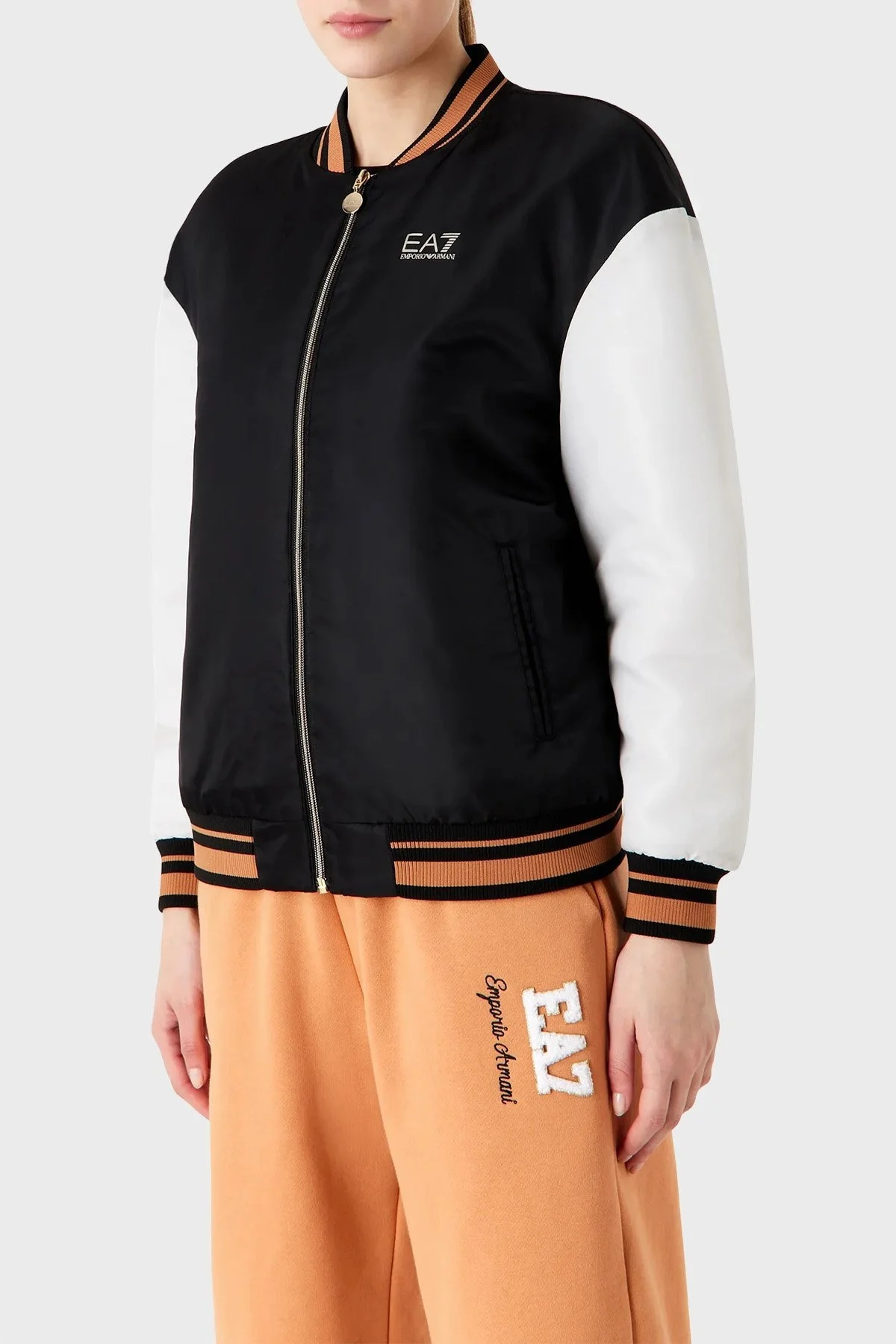 EA7 Relaxed Fit Kolej Yaka Bomber Bayan Ceket 6RTB33 TNCWZ 1200 SİYAH - 1