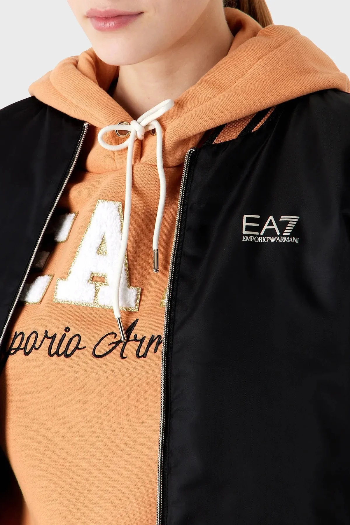 EA7 Relaxed Fit Kolej Yaka Bomber Bayan Ceket 6RTB33 TNCWZ 1200 SİYAH - 4