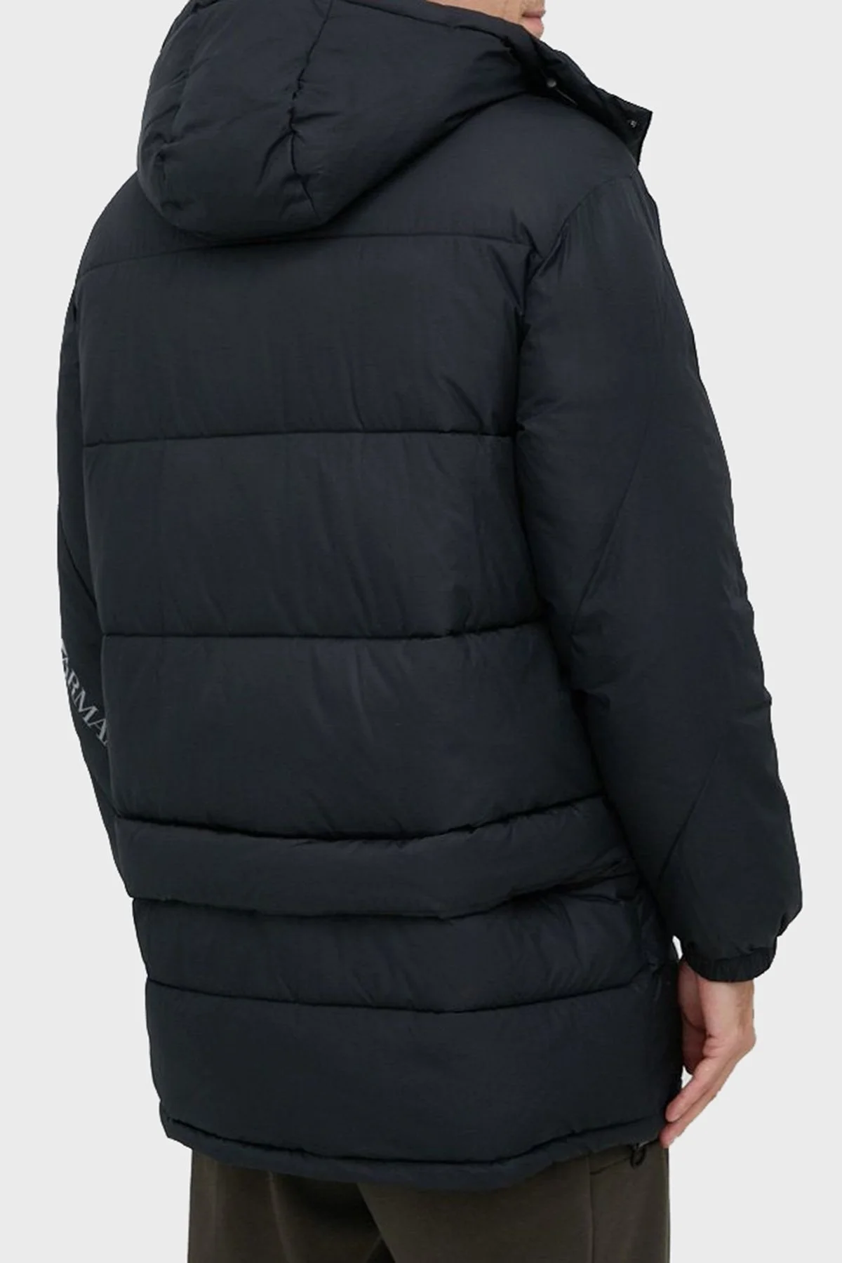 EA7 Rüzgar Geçirmez Çıkarılabilir Kapüşonlu Şişme Erkek Mont 6LPK03 PNADZ 1200 SİYAH - 3