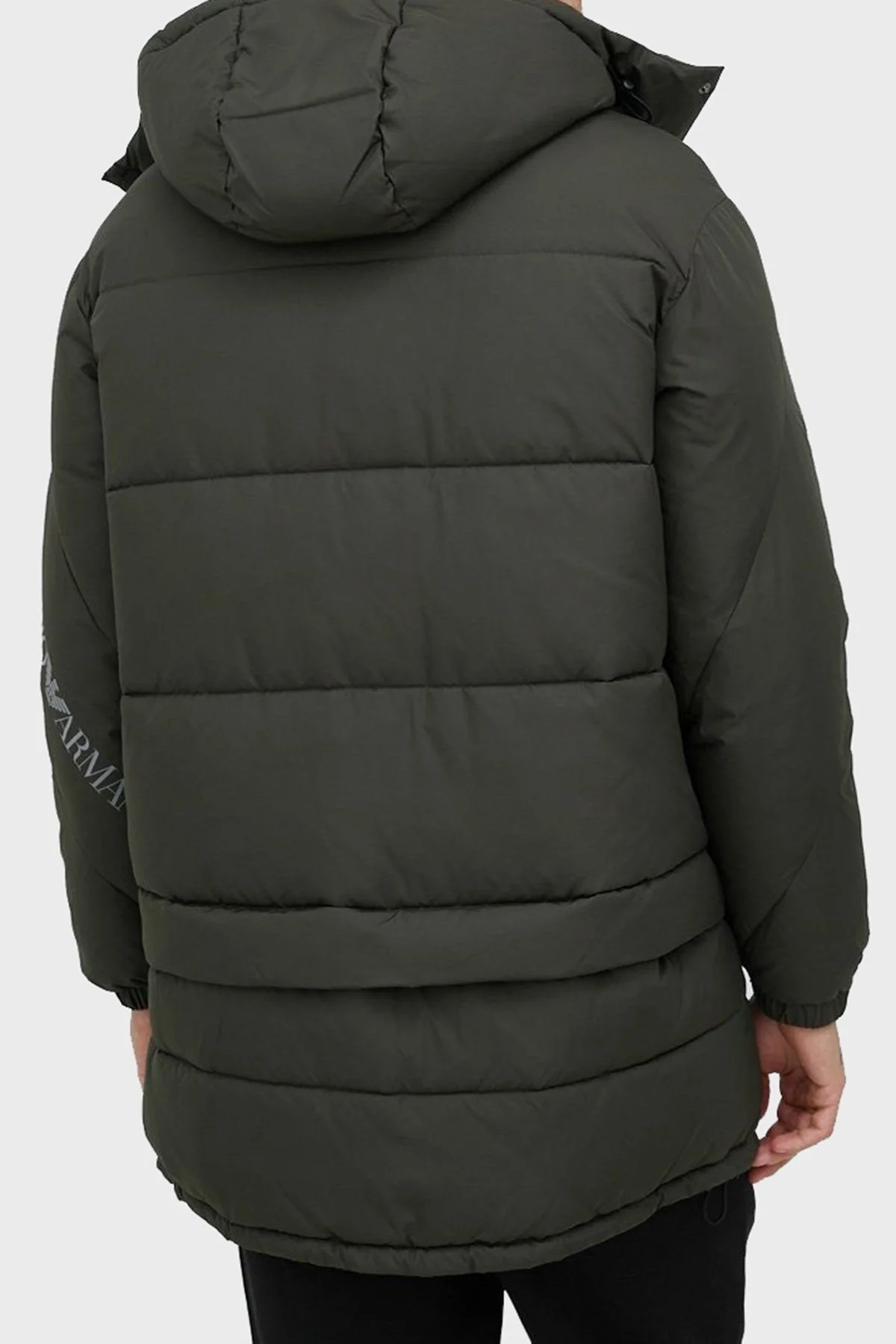 EA7 Rüzgar Geçirmez Çıkarılabilir Kapüşonlu Şişme Erkek Mont 6LPK03 PNADZ 1866 HAKİ - 3