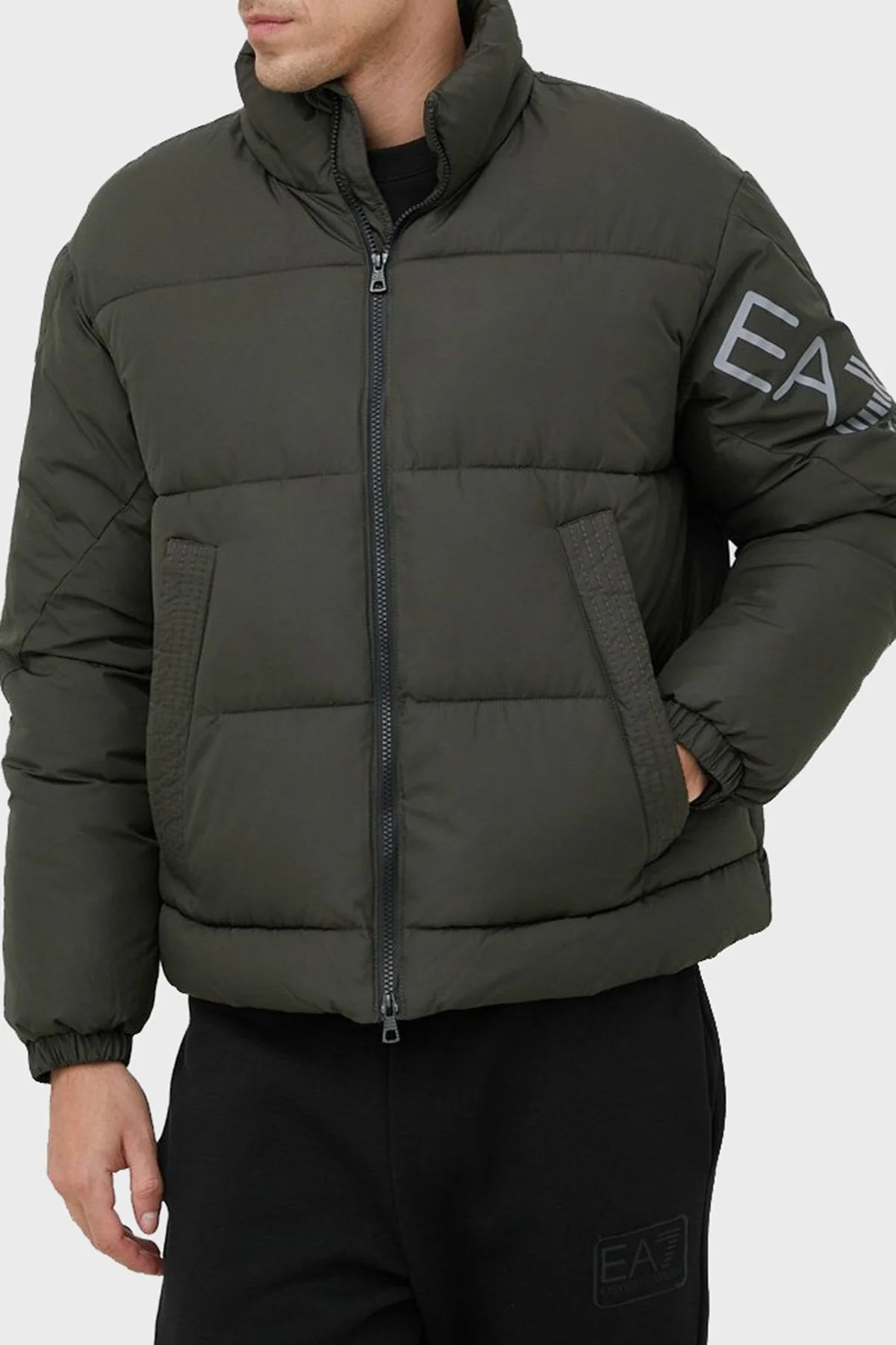 EA7 Rüzgar Geçirmez Çıkarılabilir Kapüşonlu Şişme Erkek Mont 6LPK03 PNADZ 1866 HAKİ - 4