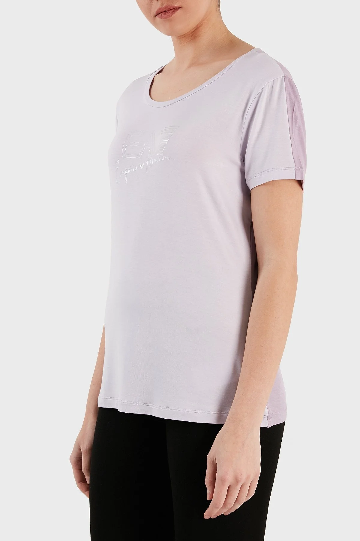 EA7 Slim Fit Bisiklet Yaka Bayan T Shirt 3RTT21 TJKMZ 1361 LİLA - 2